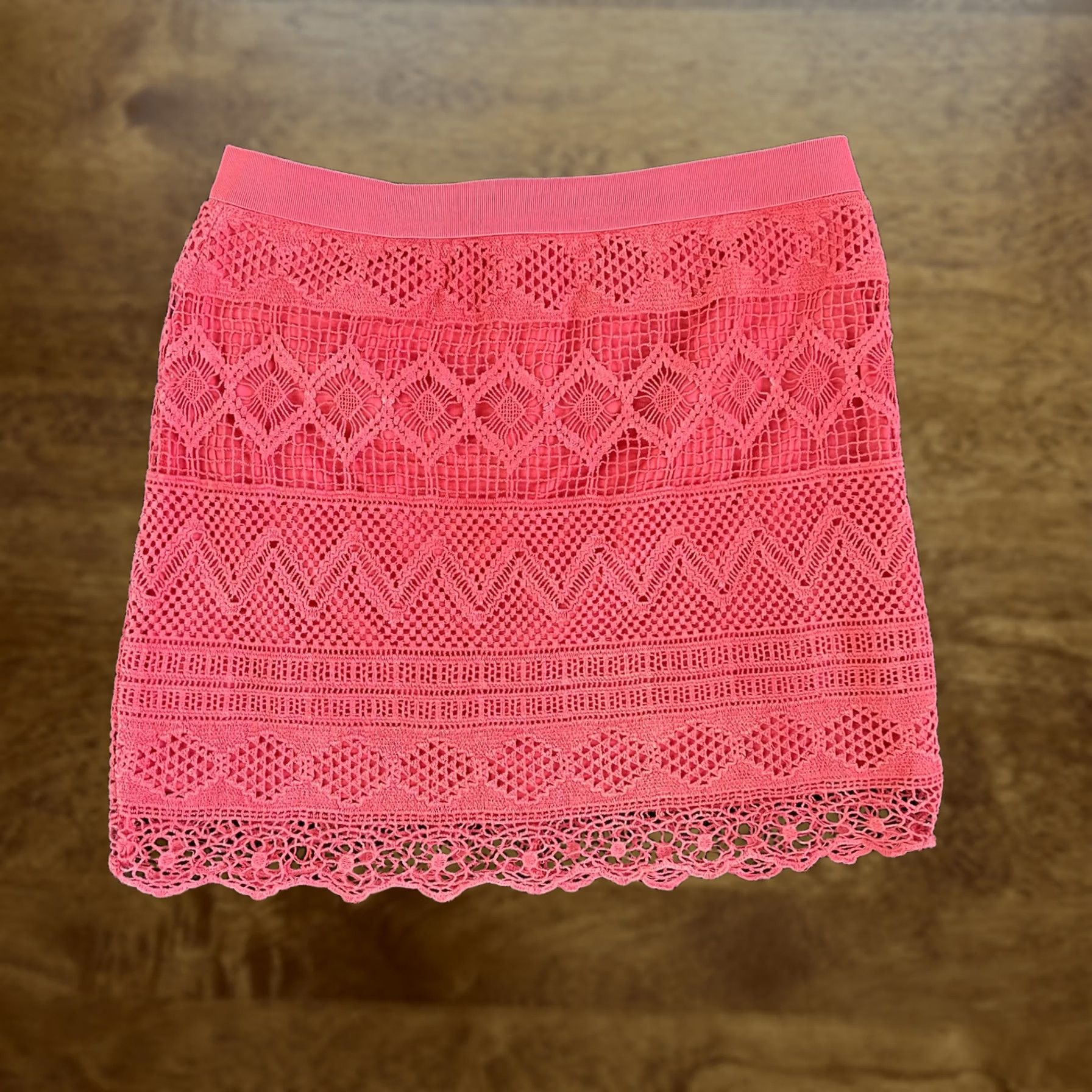 American Eagle Outfitters American Eagle Outfitters Skirt Womens 6 Pink Lace Crochet Mini Lined Zip Party Casual 6 Pink Lace Crochet Zipper Womens Size 28" / US 6 / IT 42 - 1 Thumbnail