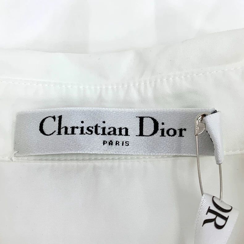 Dior Dior White cotton lapel long-sleeved irregular wavy shirt Size XS / US 0-2 / IT 36-38 - 5 Thumbnail