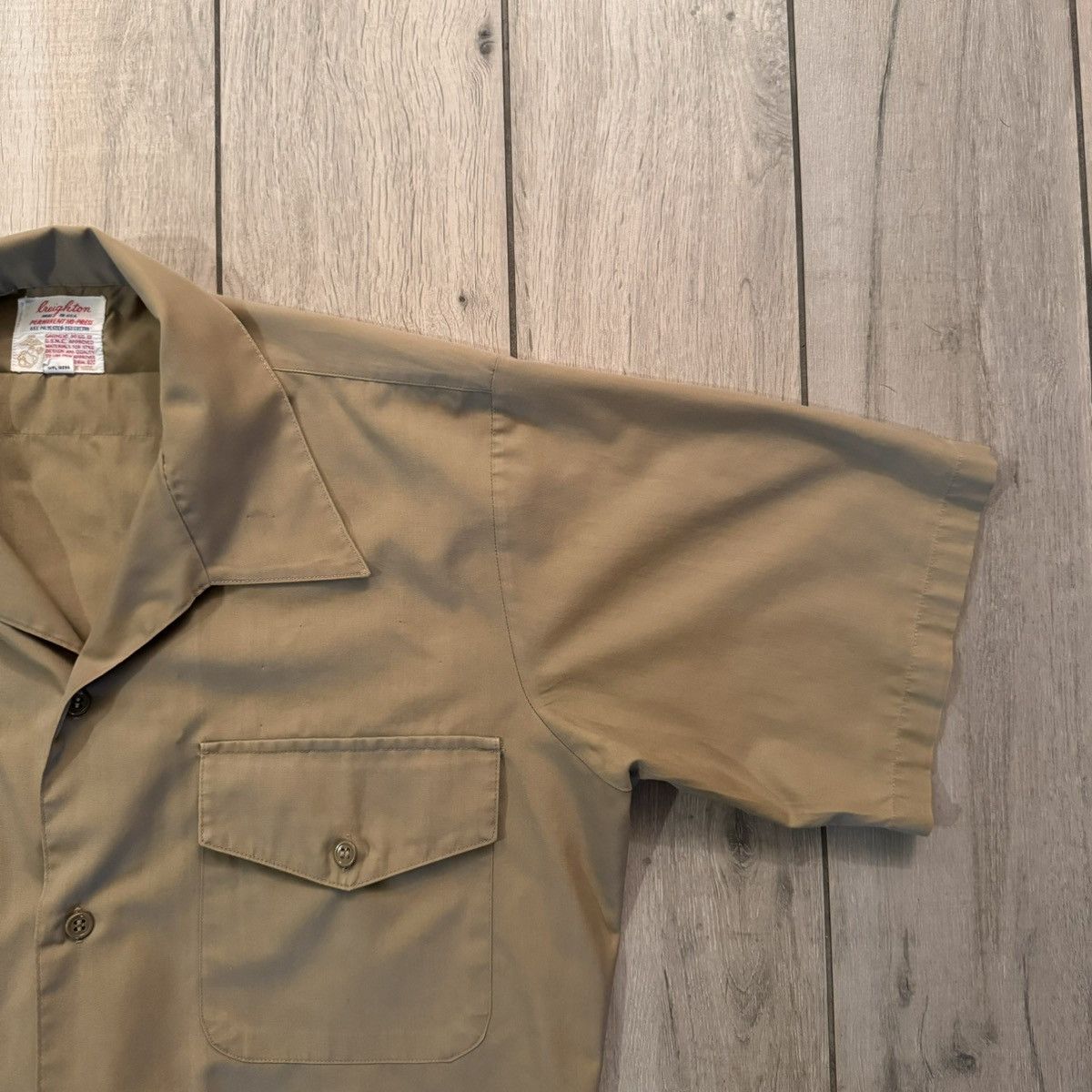 Stussy Vintage 70s Earth Tone Tan Military Cropped Pocket Button Up Size US M / EU 48-50 / 2 - 6 Thumbnail