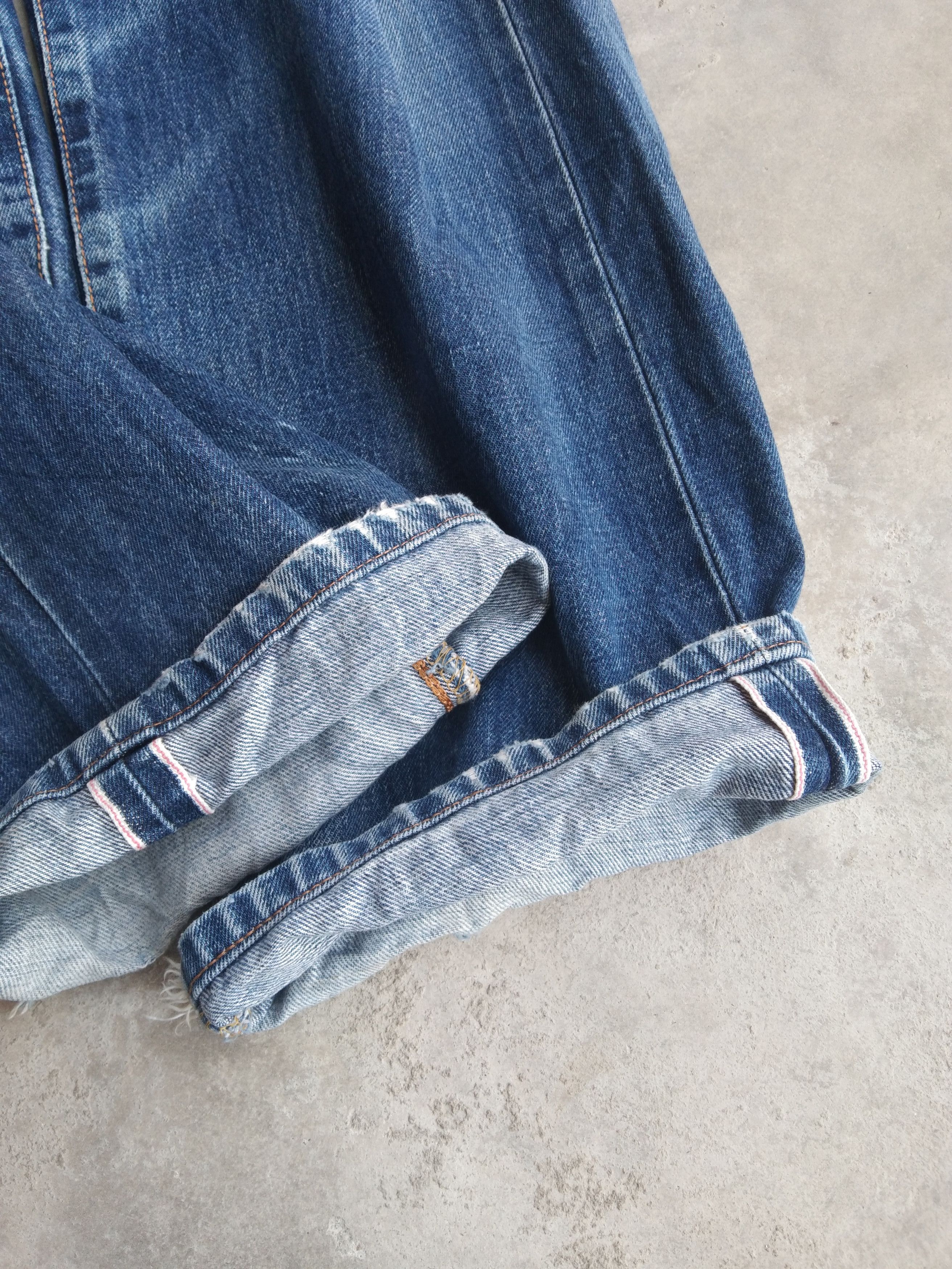 Japanese Brand Vintage Edwin Japanese Selvedge Redline Distressed Jeans Size US 30 / EU 46 - 5 Thumbnail