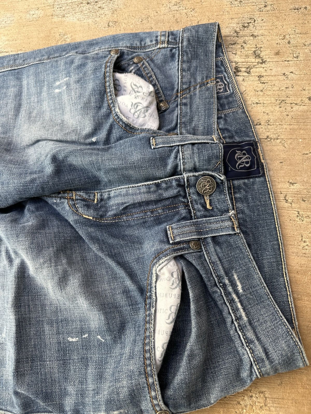 Rock & Republic Y2k 2000s Baggy Blue Rock & Republic Wideleg Jeans Size US 32 / EU 48 - 5 Thumbnail