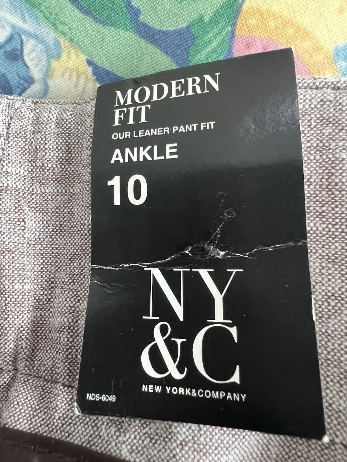 Designer New York & Co The 7th Ave Linen Blend Straight Leg Sz 10 Size 32" / US 10 / IT 46 - 7 Thumbnail