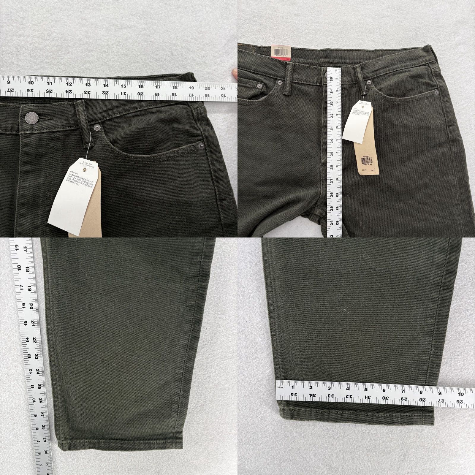 Levi's Levis 514 Jeans Mens 38x30 Regular Dark Wash Green Denim Straight Stretch Pants Regular Waist Denim Size US 38 / EU 54 - 8 Thumbnail