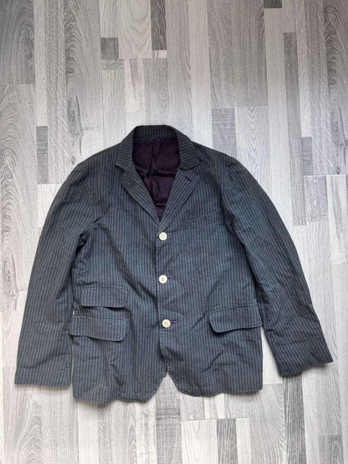 Needles Needles Blue Purple Stripe Suits (Blazer Jacket and Pants) Size 38R - 2 Thumbnail