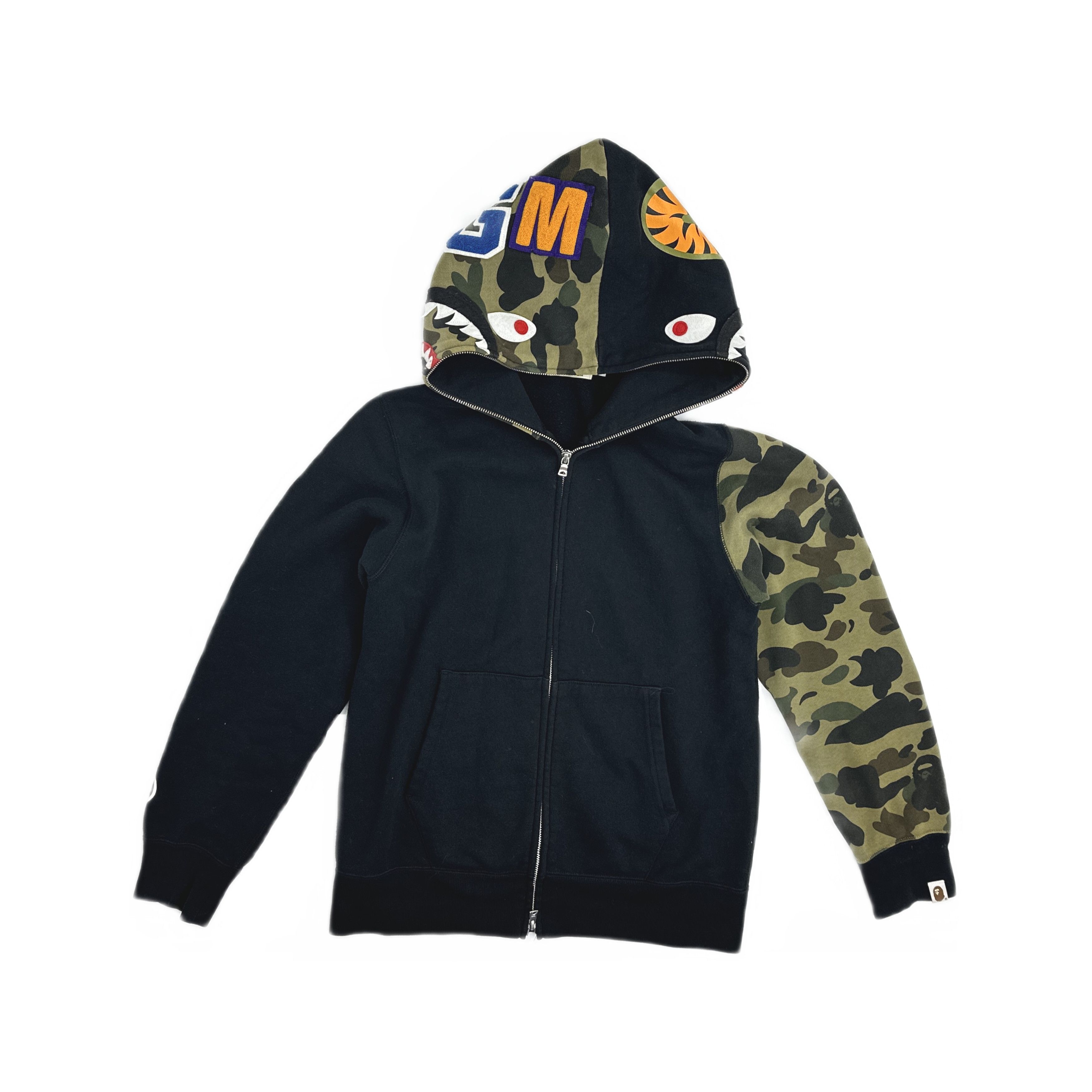 Bape × Heron Preston Bape x Heron Preston Mix Camo Shark Hoodie