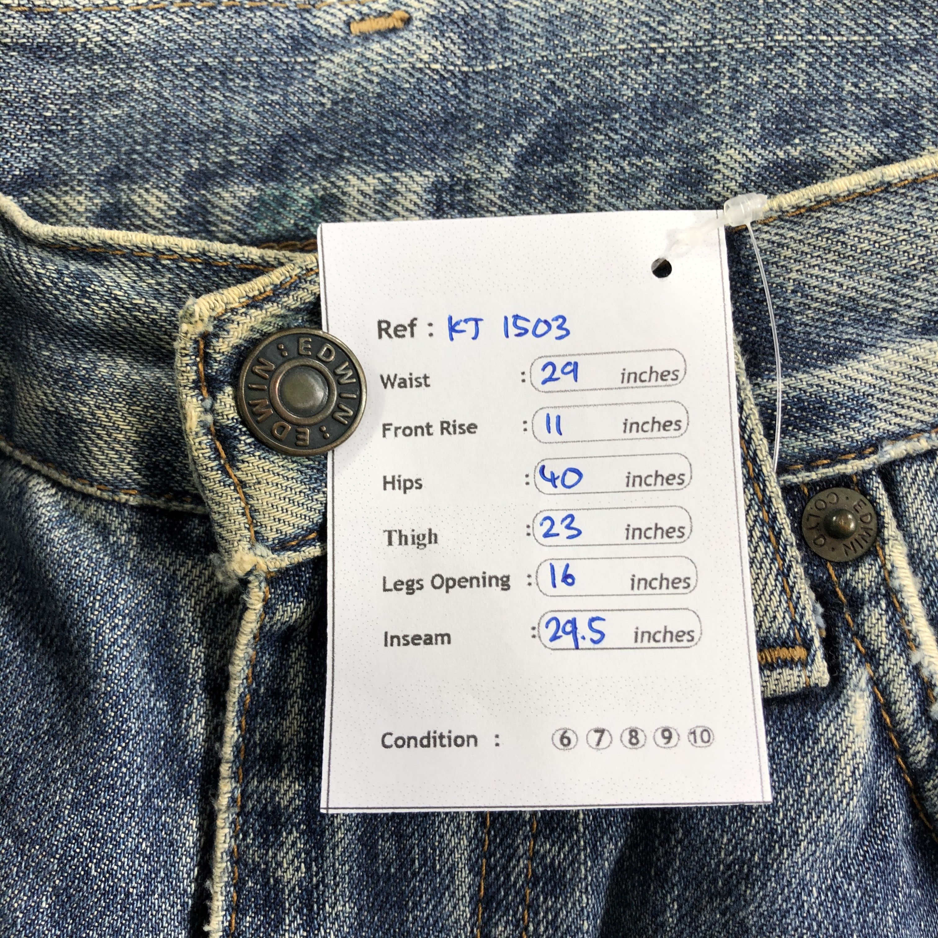 Edwin Vintage Edwin 503Z Jeans Distressed Denim KJ1503 Size US 29 - 12 Thumbnail
