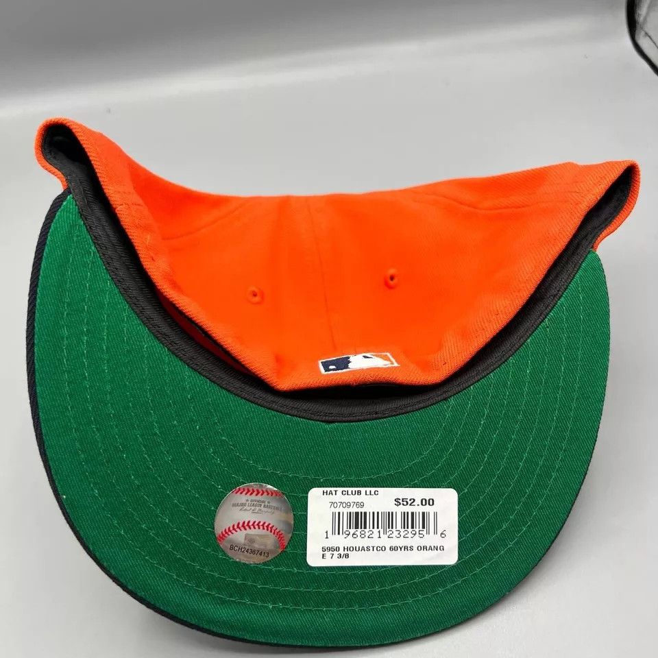 New Era Houston Astros Hat Men 7 3/8 59Fifty New Era Fitted Cap New Size ONE SIZE - 7 Thumbnail