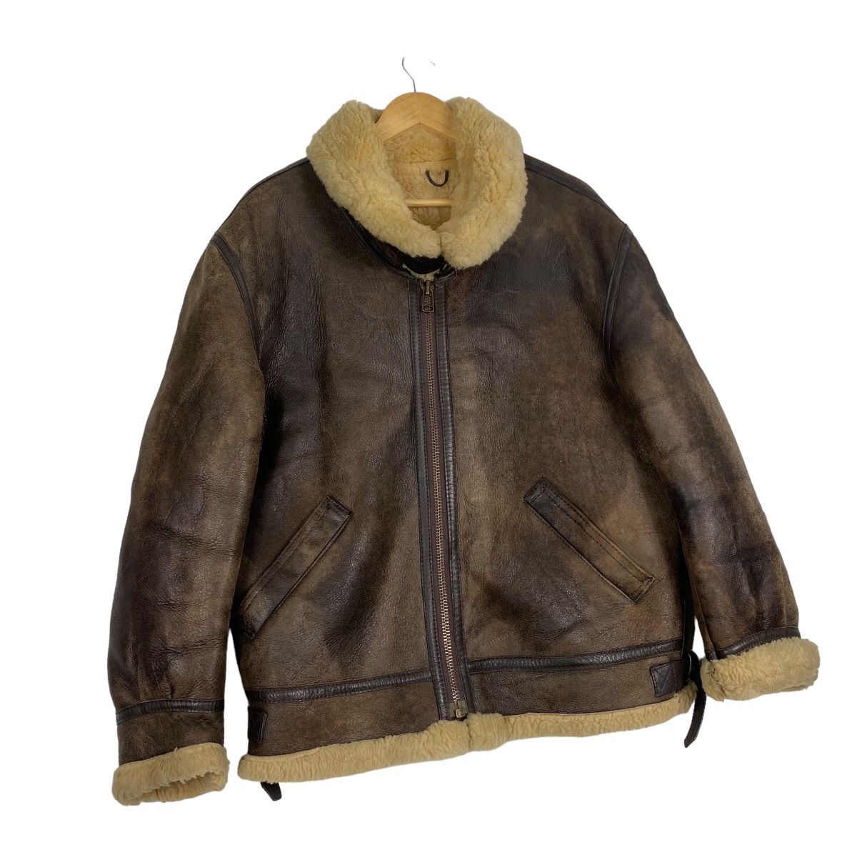 Japanese Brand Men Robo B-3 style sheep skin shearling leather jacket Size US M / EU 48-50 / 2 - 3 Thumbnail