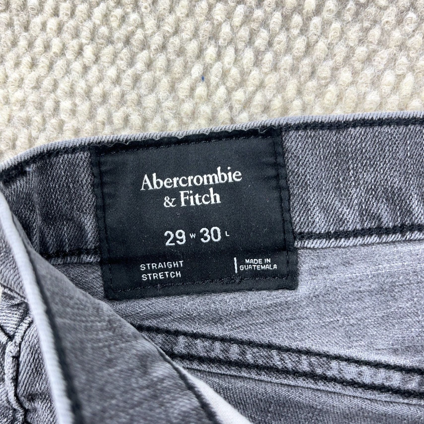 Abercrombie & Fitch Abercrombie & Fitch Black Stretch Denim Jeans Men 29x30 Straight Leg Comfort Classic 90s Size US 29 - 4 Thumbnail