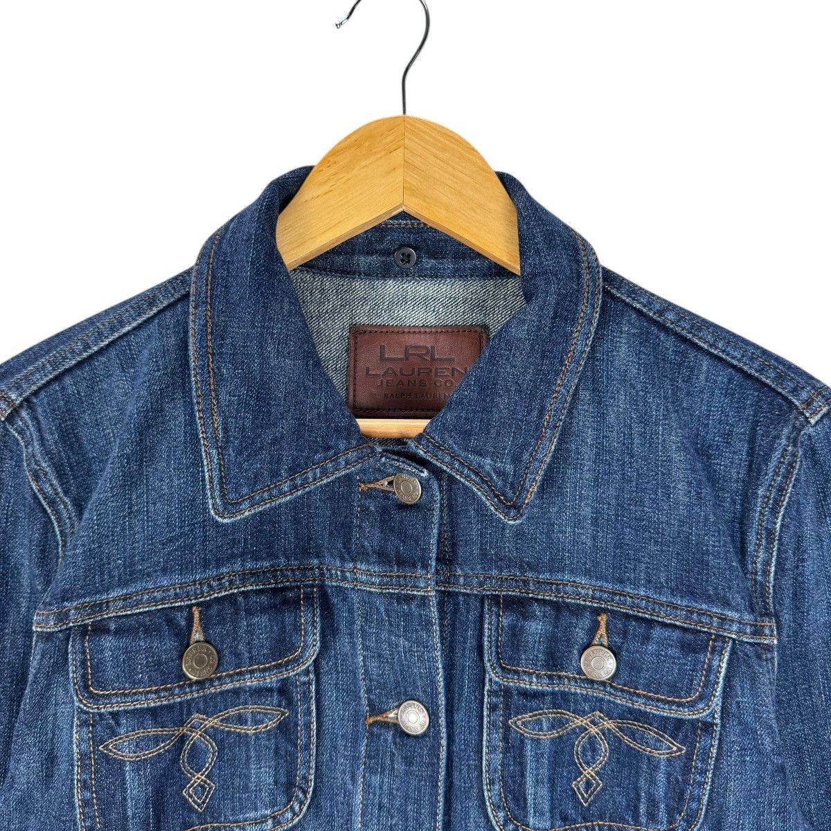 Lauren Ralph Lauren 🔥 LAUREN RL NATIVE DENIM CUSTOM JACKET Size L / US 10 / IT 46 - 4 Thumbnail