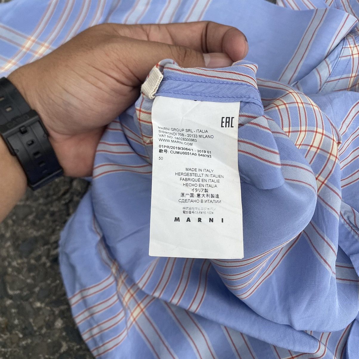 Marni Marni Chekered Silk Shirt Size US XL / EU 56 / 4 - 8 Thumbnail