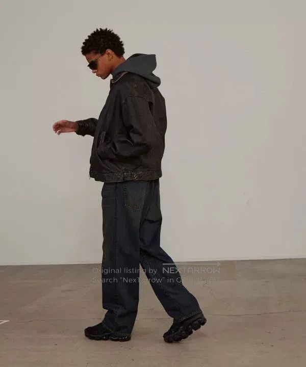Beams Japan stylish distressed black leather jacket. Size US S / EU 44-46 / 1 - 9 Thumbnail
