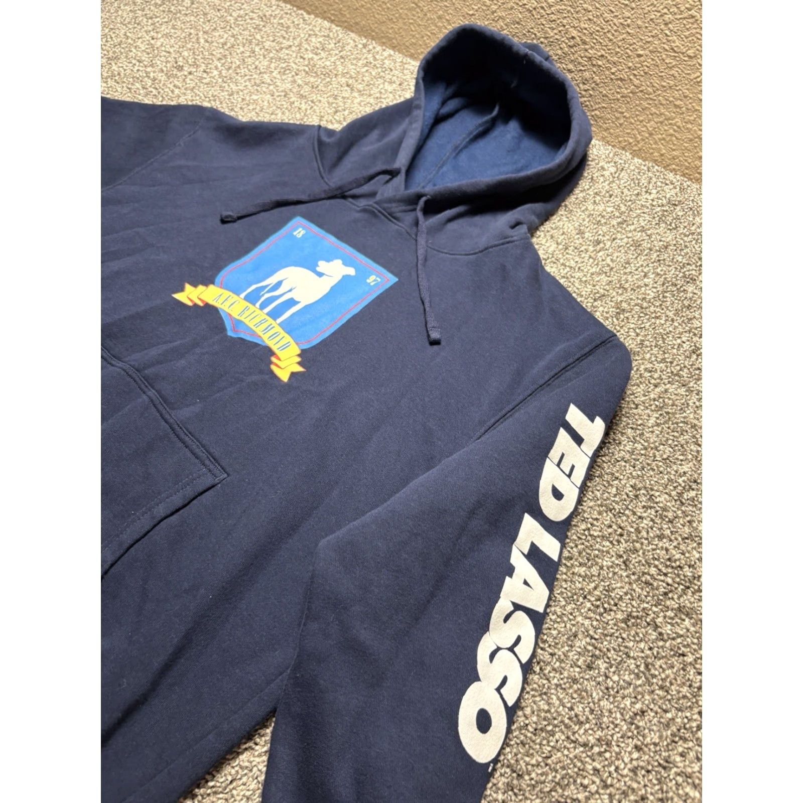 Tultex VINTAGE Ted Lasso Hoodie Men Large Blue Graphic Sweatshirt Pullover AFC Richmond Soccer Size US L / EU 52-54 / 3 - 3 Thumbnail
