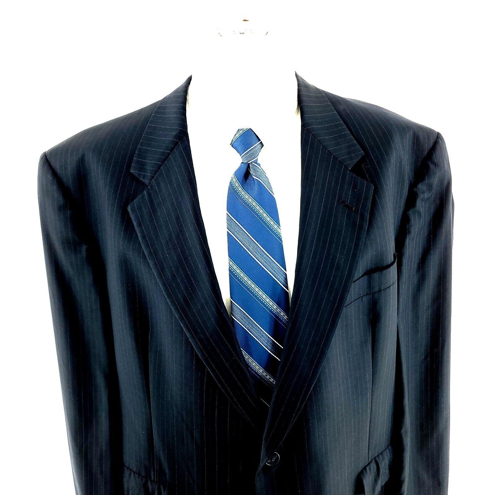 Hart Schaffner Marx DAMAGED Hart Schaffner Marx Gold Trumpeter Wool 2 Button Jac Size 46R - 1 Thumbnail