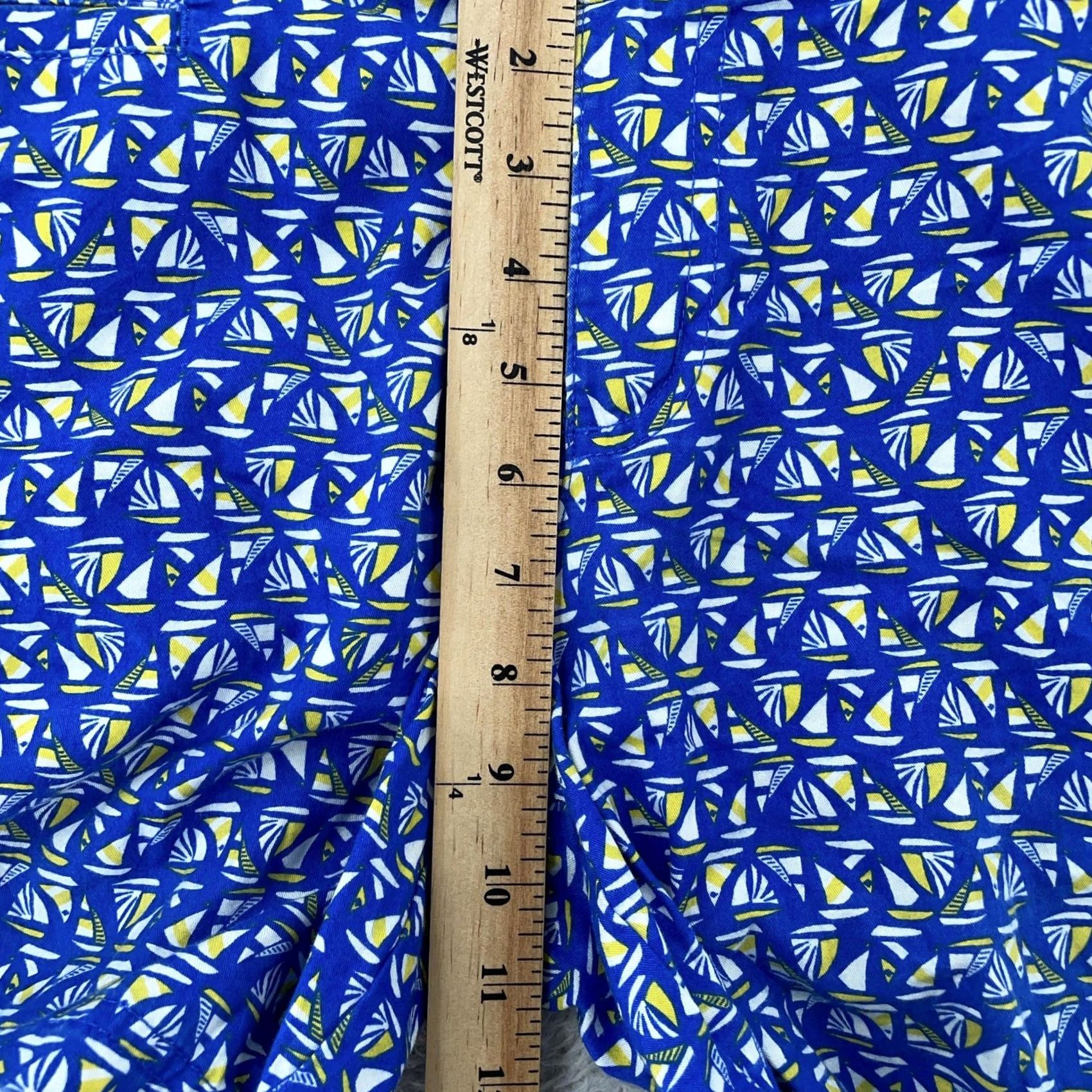 Nautica Columbia Womens 12 Shorts 36x6 Sailboat Print Cotton Nautical Blue Sailboat Geometric Vintage Beach Athletic Fishing Mens Womens Boys Girls Size 34" / US 12 / IT 48 - 7 Thumbnail