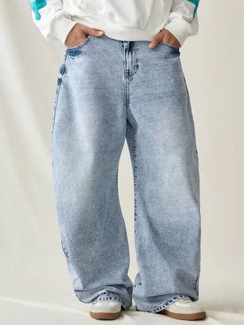 Jean Light Blue Baggy Wide Leg Denim Jeans 90s Size US 32 / EU 48 - 1 Thumbnail