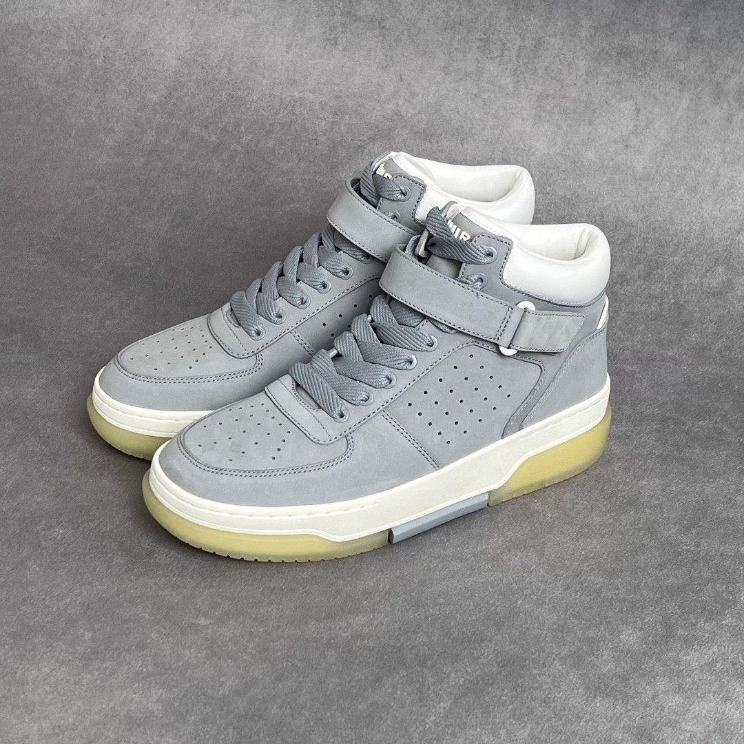 Amiri Amiri Leather Gray Hitop Sneakers 8 Men Size US 8 / EU 41 - 1 Thumbnail