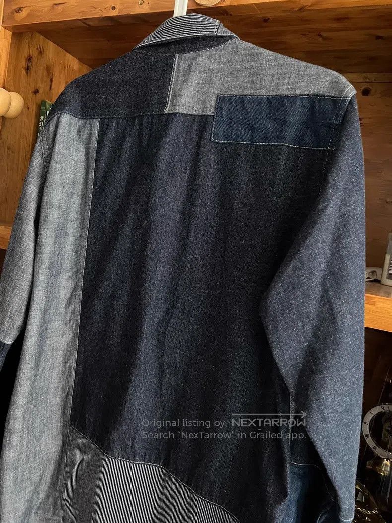 Nigel Cabourn Nigel Cabourn Blue dye patchwork work shirt Size US M / EU 48-50 / 2 - 6 Thumbnail
