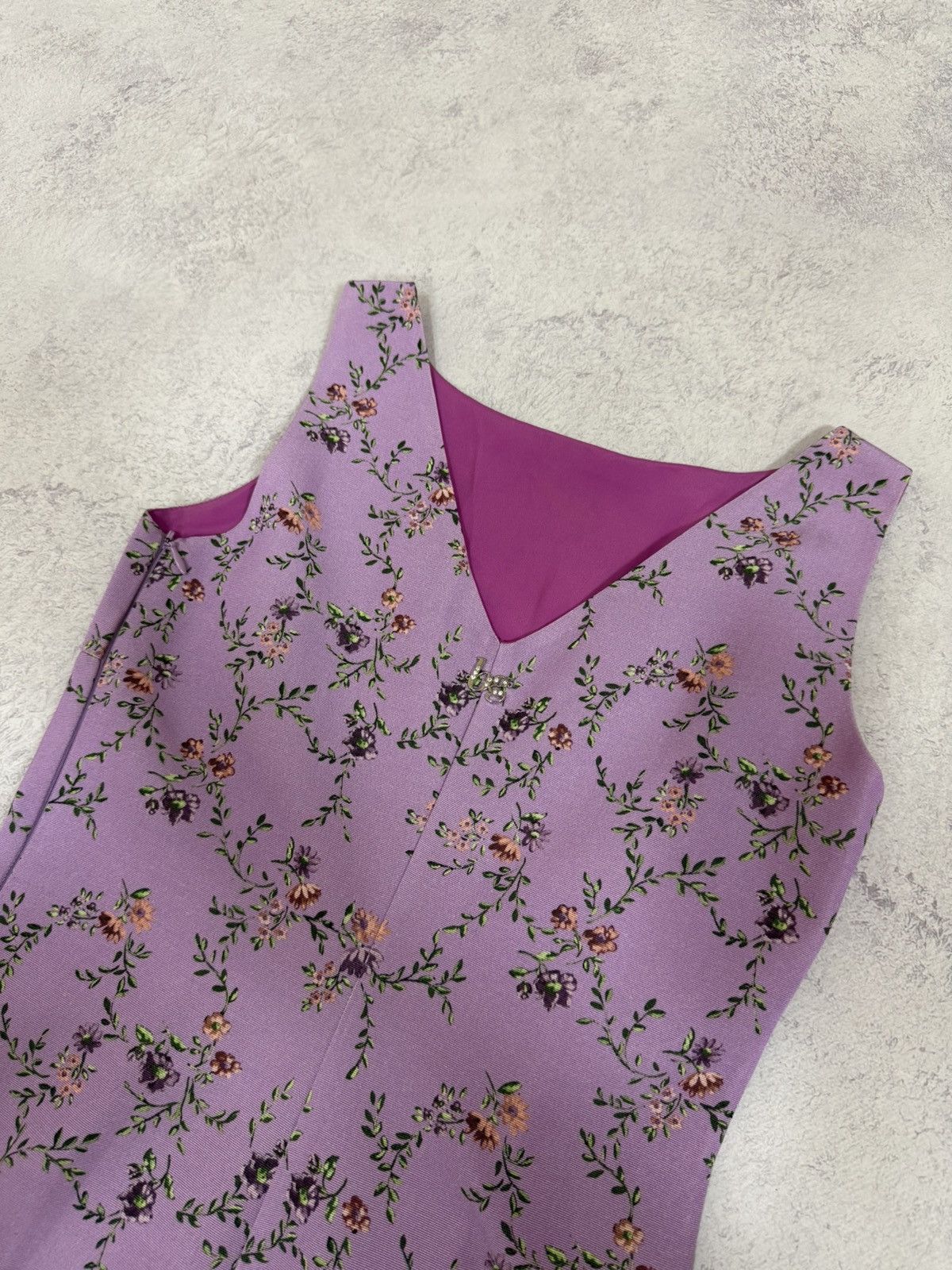 Blumarine Blugirl Blumarine Purple Sleeveless Floral Mini Dress Size XS / US 0-2 / IT 36-38 - 12 Thumbnail