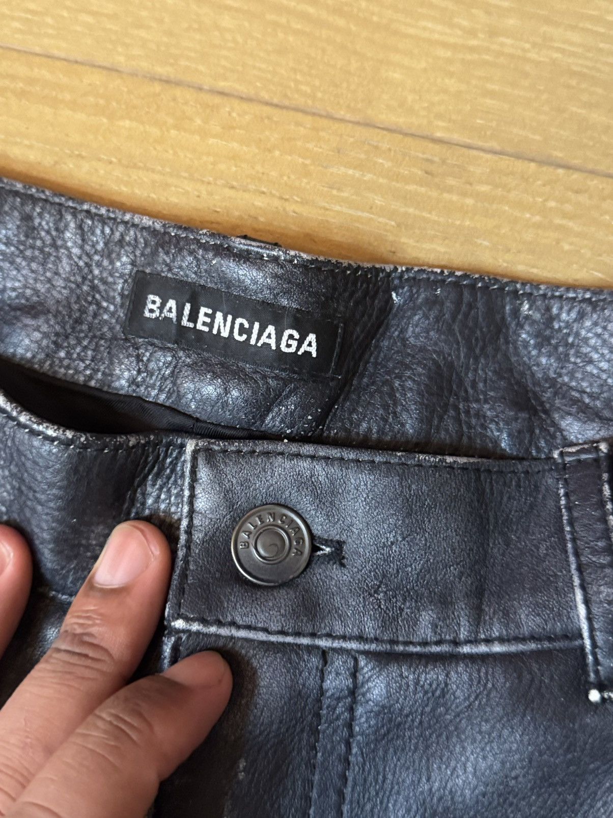 Balenciaga BALENCIAGA STONEWASHED LEATHER PANTS Size US 31 - 4 Thumbnail