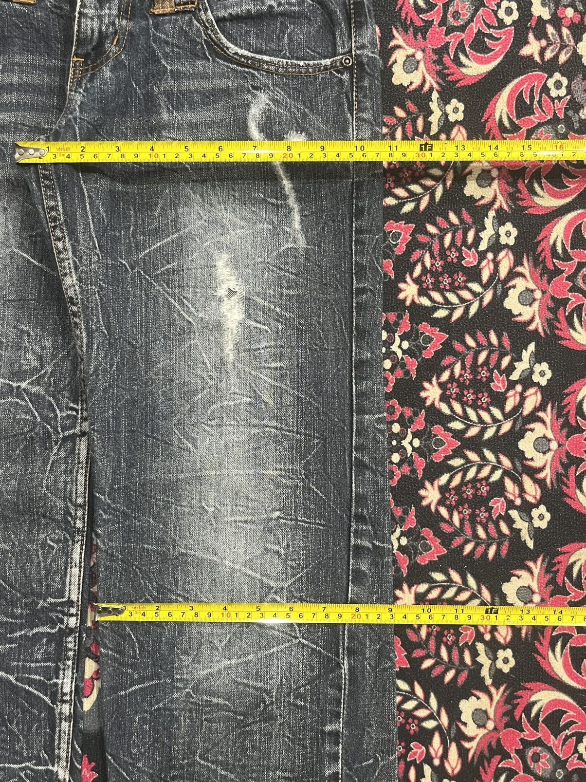 Hysteric Glamour Vintage Nylaus Double Waisted Distressed Clawmark Jeans Size US 29 - 13 Thumbnail