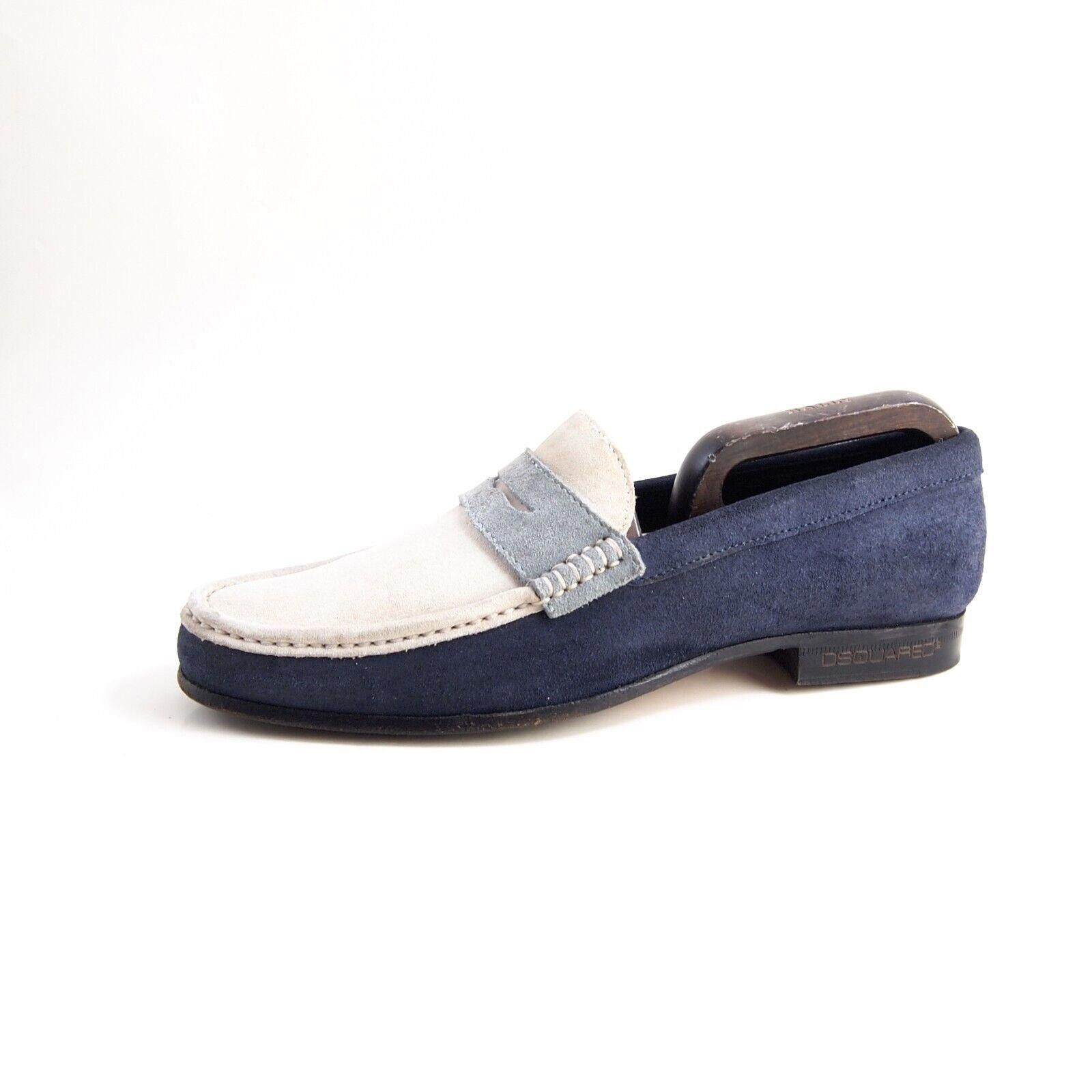 Dsquared2 Dsquared2 Penny Loafers White Blue Suede Mens EU 40 US 7 Size US 7 / EU 40 - 1 Thumbnail