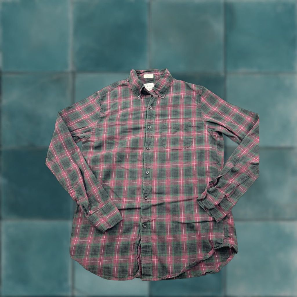 J.Crew J.Crew Shirt Mens Small Red Prince Wales Plaid Long Sleeve Button Down Slim Size US S / EU 44-46 / 1 - 1 Thumbnail