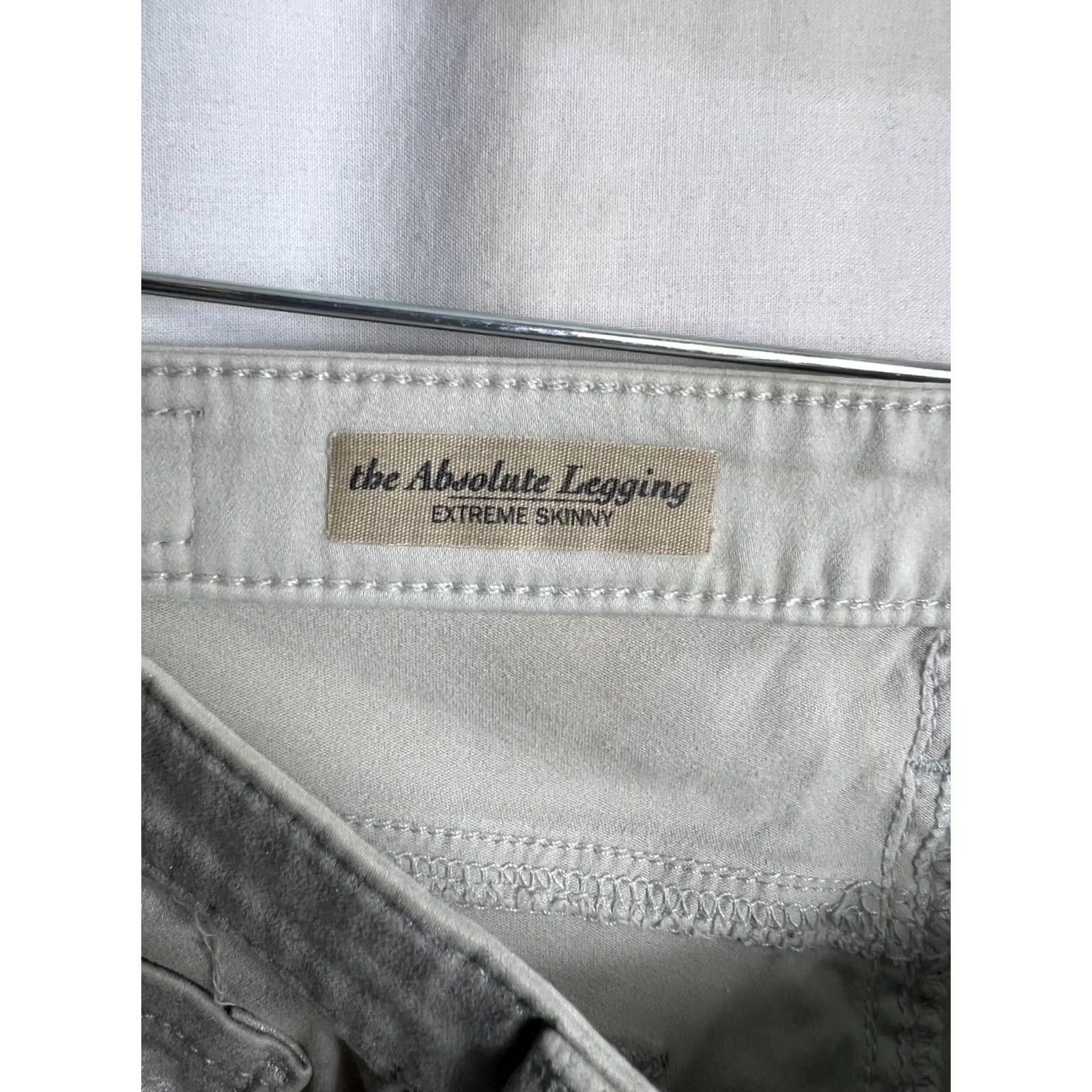 Vintage AG Adriano The Absolute Legging Extreme Skinny Coated Jean Women 26 Silver USA Size 26" / US 2 / IT 38 - 2 Thumbnail