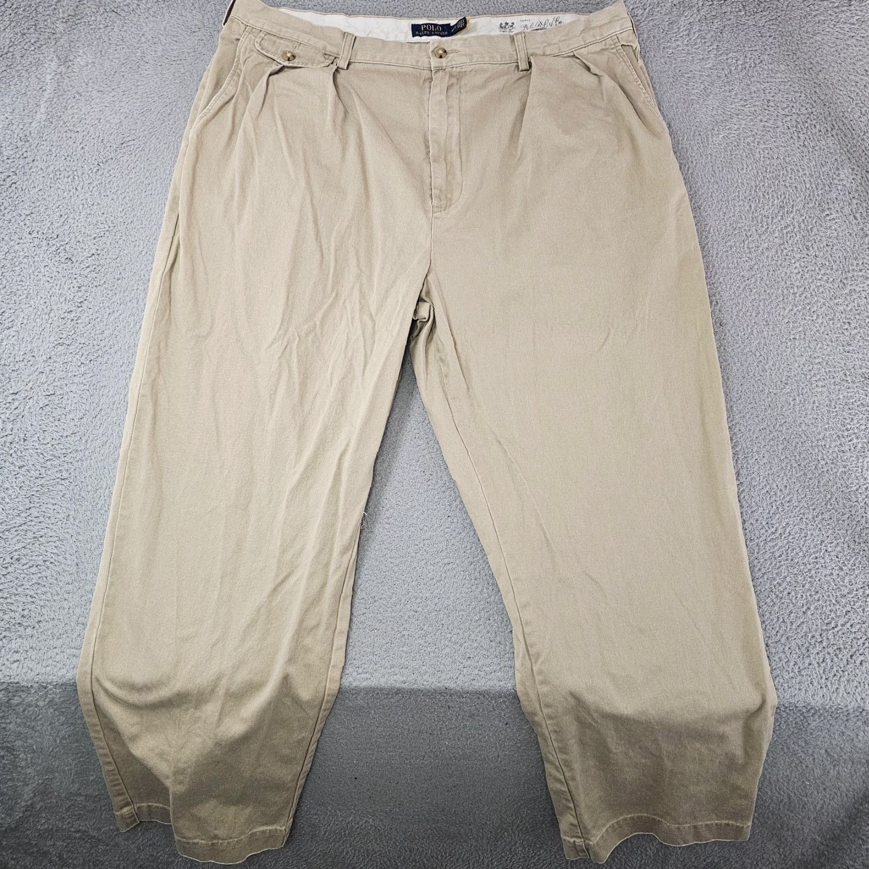 Polo Ralph Lauren Polo Ralph Lauren Pants Mens 40x30 Chino Cotton Khaki Relaxed Pleated Front Zip Pockets Vintage? Size US L / EU 52-54 / 3 - 2 Thumbnail