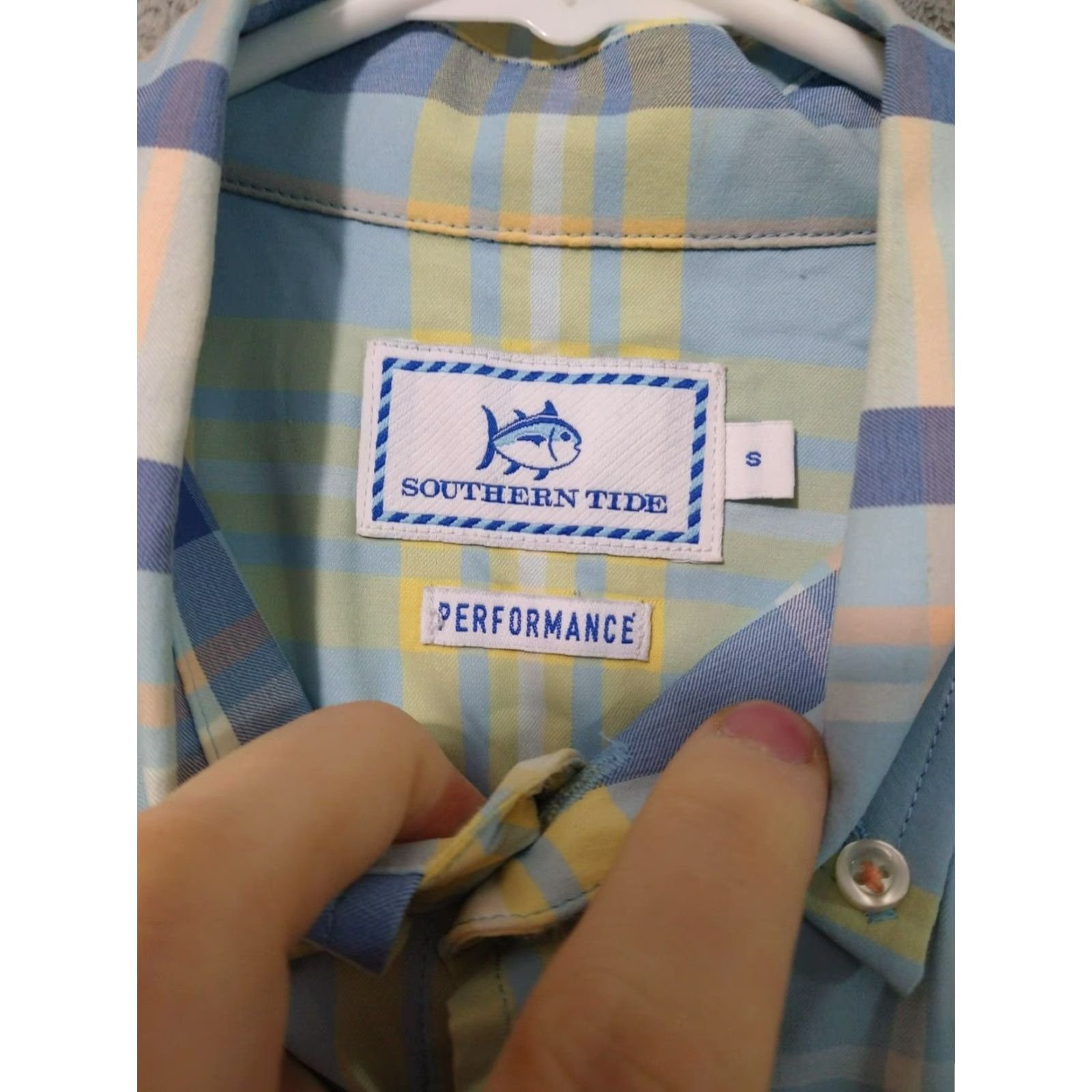 Southern Tide Southern Tide Shirt Mens Small Blue Plaid Performance Long Sleeve Nylon Spandex Pocketed Button-Up 42 in Chest Casual Travel Vintage No Size US S / EU 44-46 / 1 - 7 Thumbnail