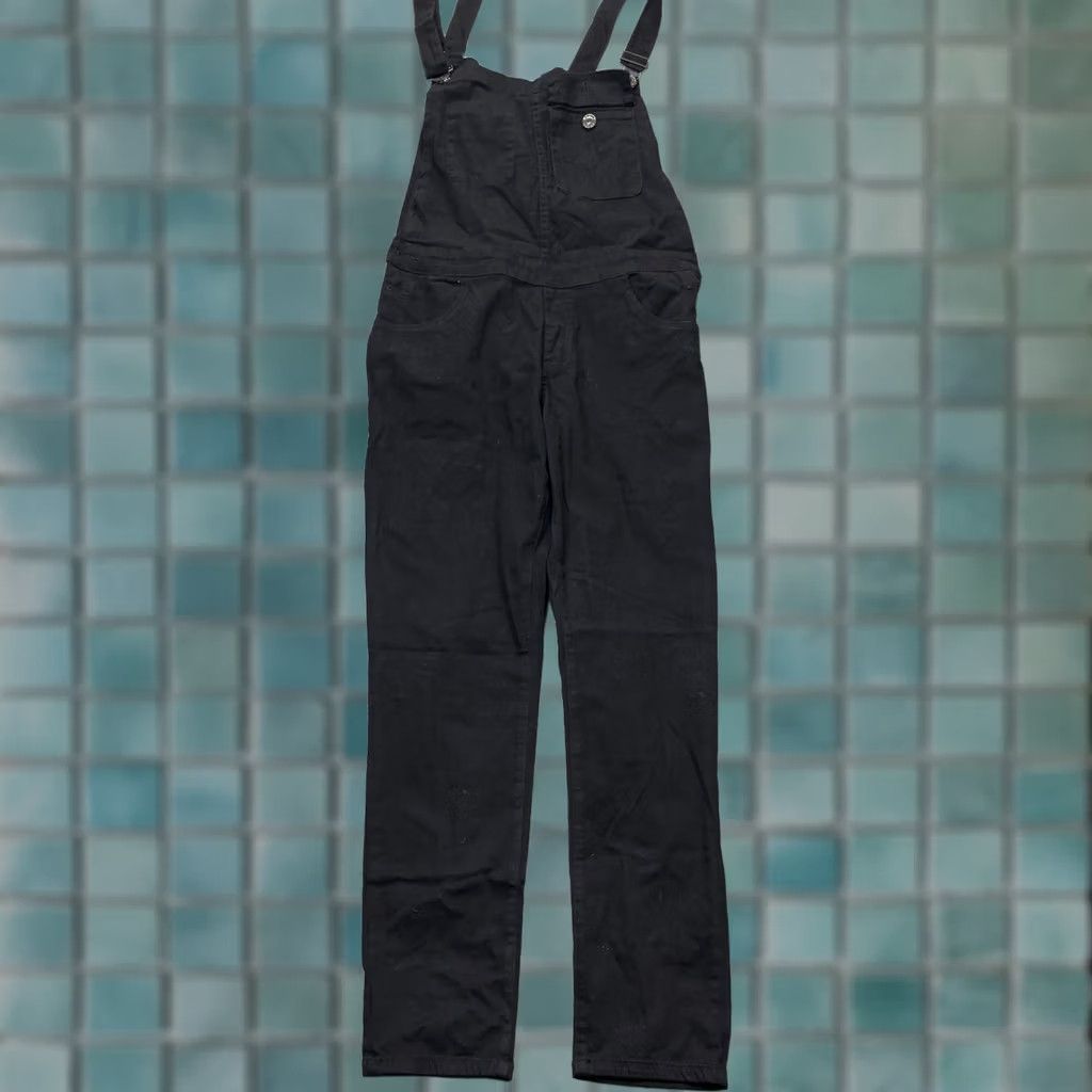 Denime Mens Overalls Large Black Denim Coveralls Cotton Work Wear Skinny Leg Etsy Shirt Womens L Black Denim Workwear Overall Size 36" / US 14 / IT 50 - 1 Thumbnail