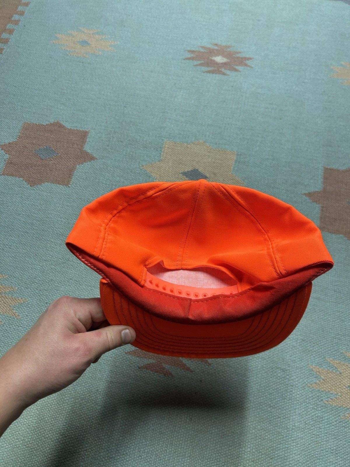 Vintage snapback hat Rhodes Inc ferndale Michigan blaze orange USA Size ONE SIZE - 4 Thumbnail