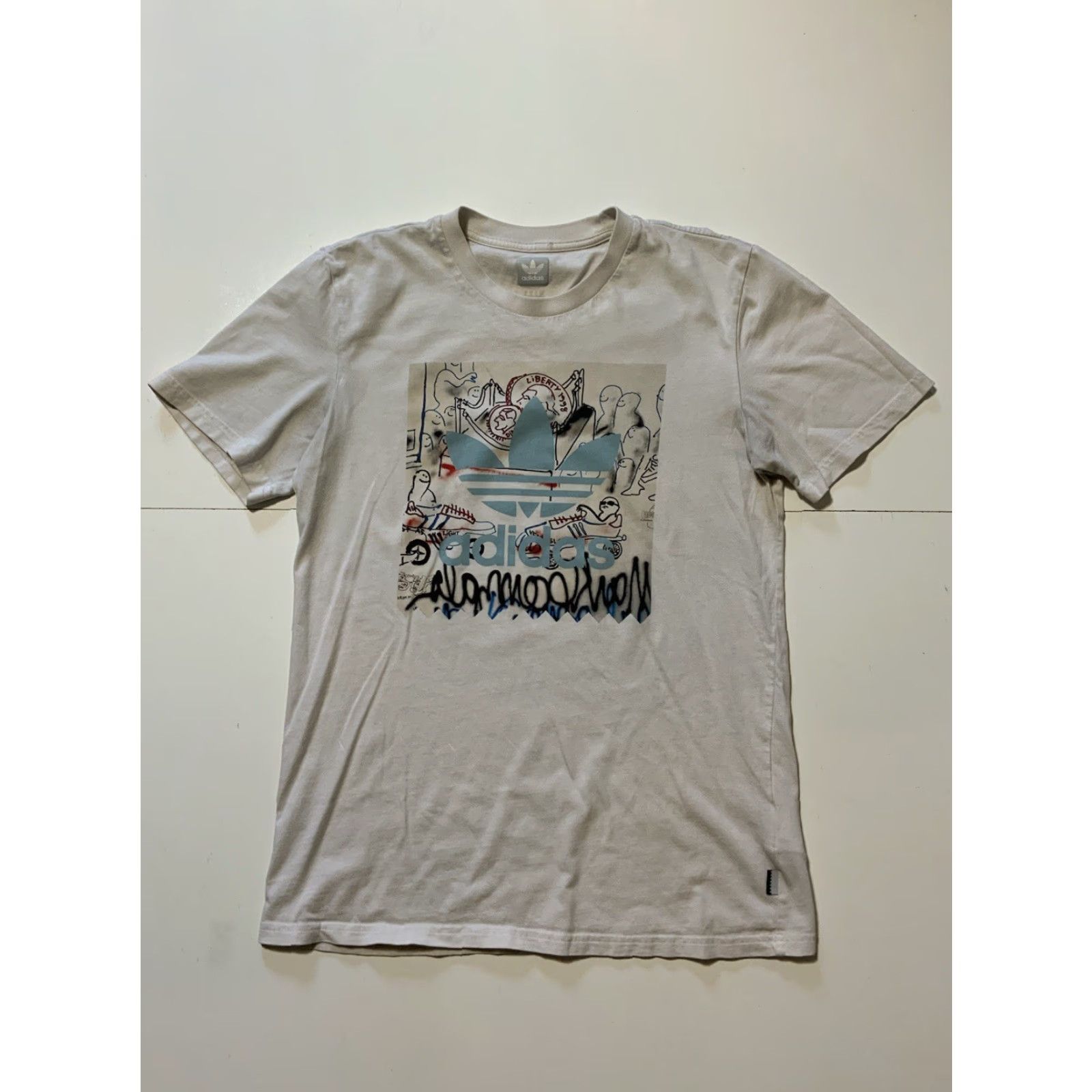 Adidas Adidas Originals X Mark Gonzales Gonz Blackbird Liberty Graffiti Graphic T-Shirt Size US S / EU 44-46 / 1 - 2 Thumbnail