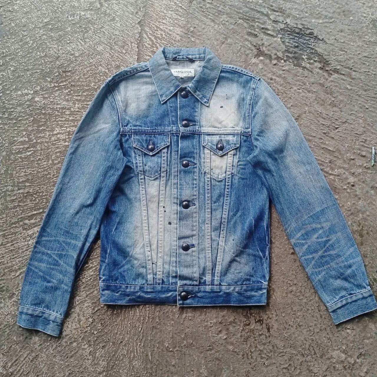 Vanquish Vintage Vanquish Japan Trucker Denim Jacket Painter Splash Size US S / EU 44-46 / 1 - 1 Thumbnail