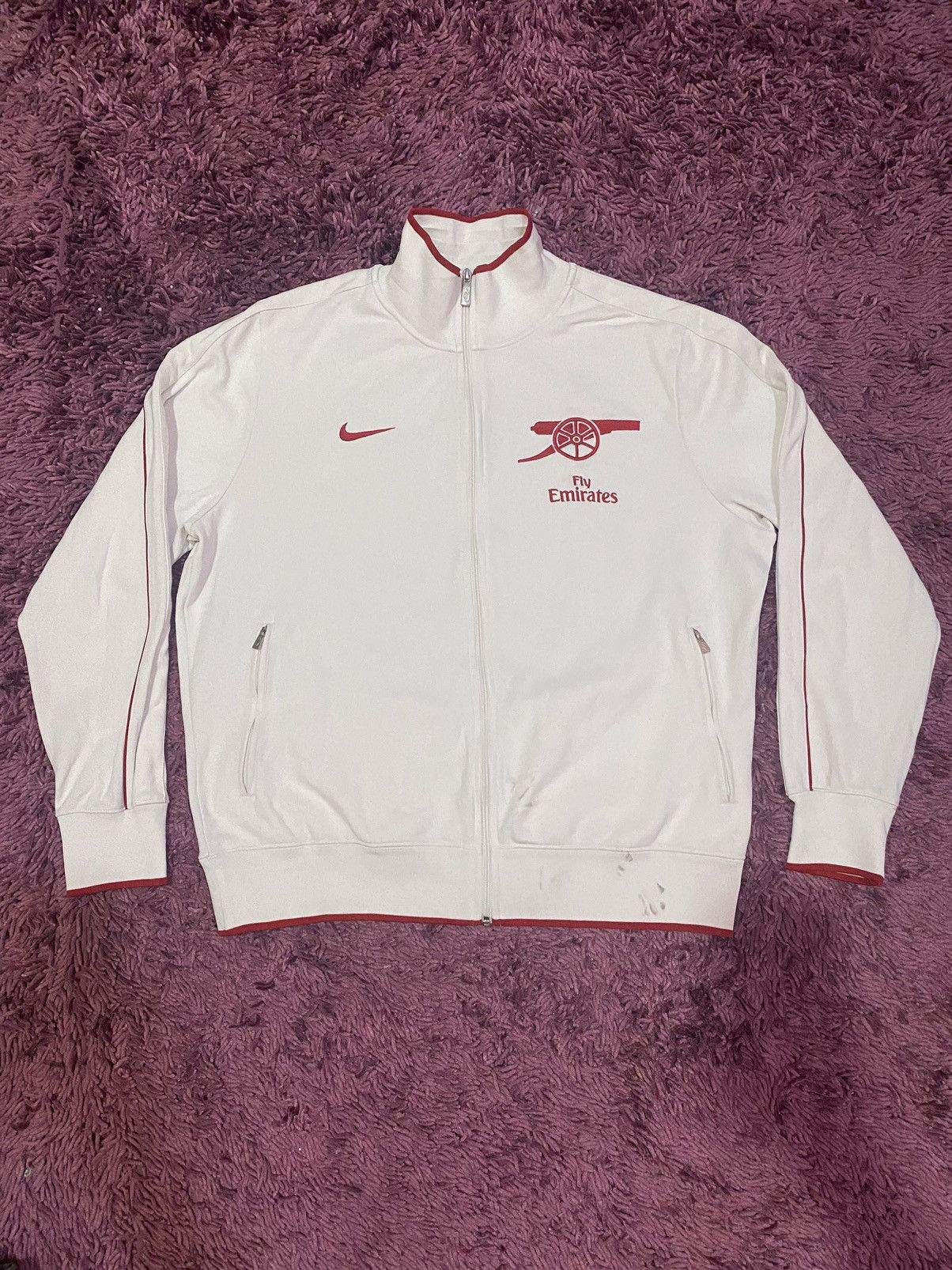 Image of Vintage Nike Arsenal Soccer Track Jacket Size XL in White, Men's