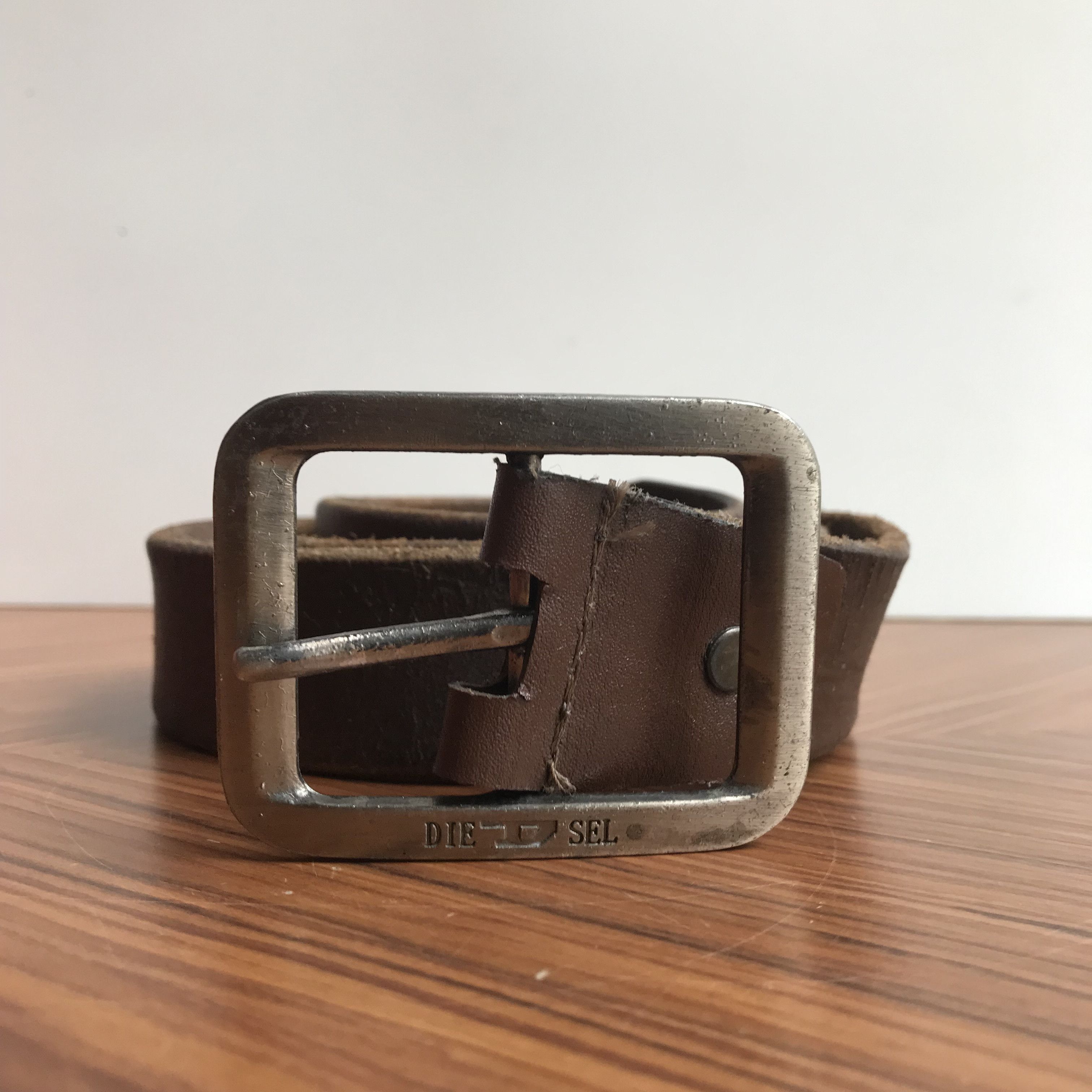 Diesel × Vintage Vintage Diesel Crazy horse brown leather belt Belts Size 32 - 10 Thumbnail