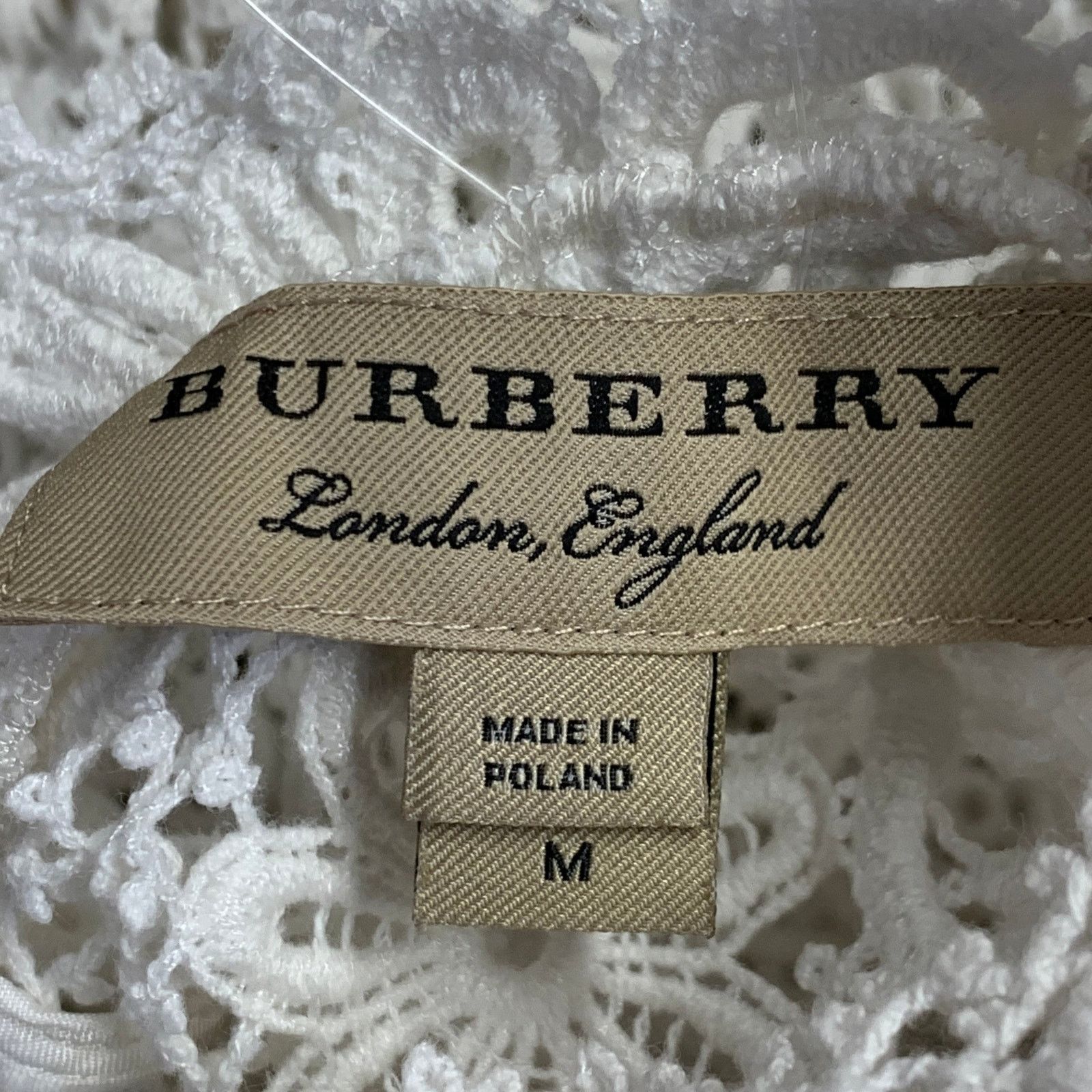 Burberry Size M White Cotton Blend Guipure Lace Long Sleeve Blouse Size M / US 6-8 / IT 42-44 - 5 Thumbnail