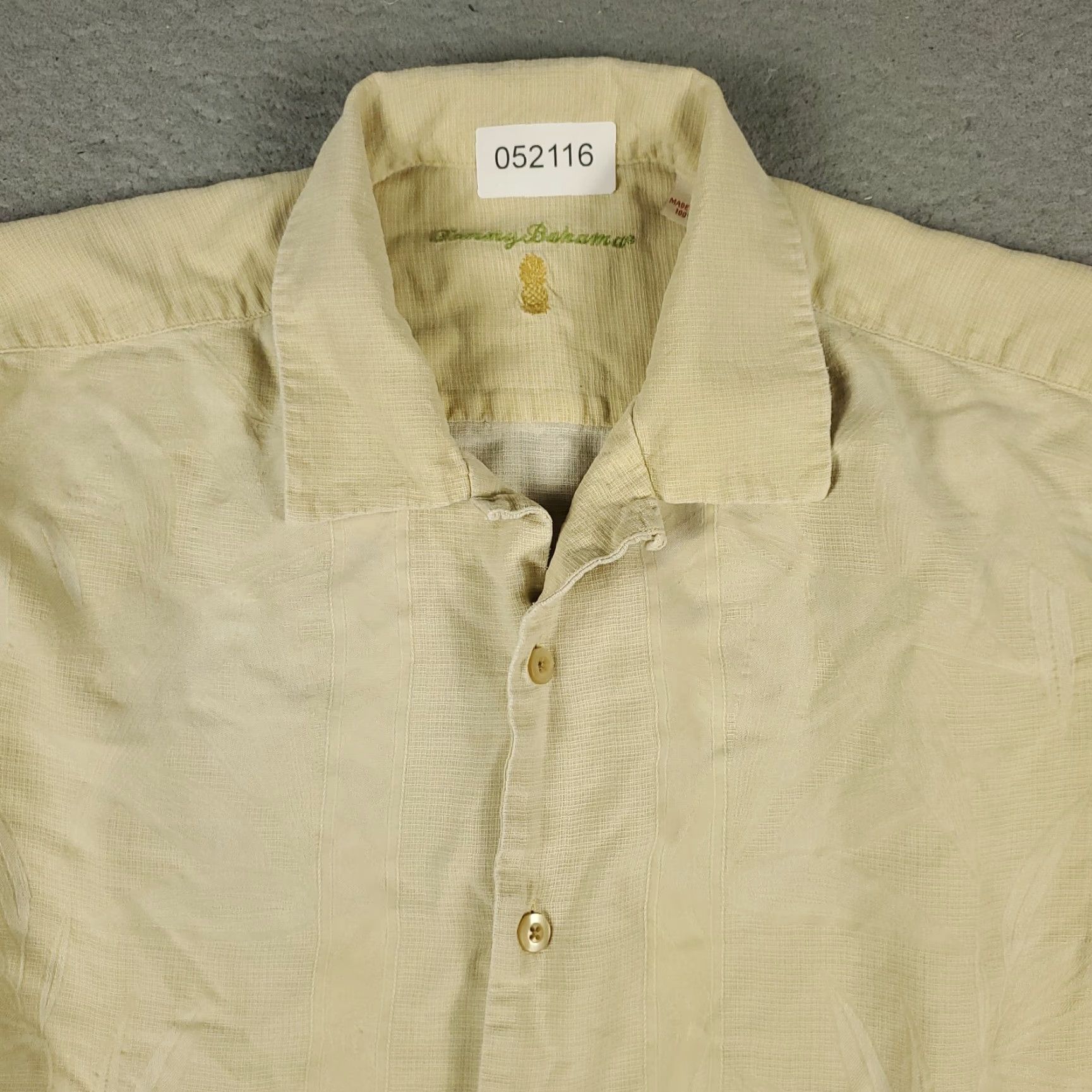 Tommy Bahama Tommy Bahama Shirt Mens Medium Yellow Hawaiian Short Sleeve Silk Button-Up Collared Aloha Beach Classic Modern Mens Size US M / EU 48-50 / 2 - 2 Thumbnail