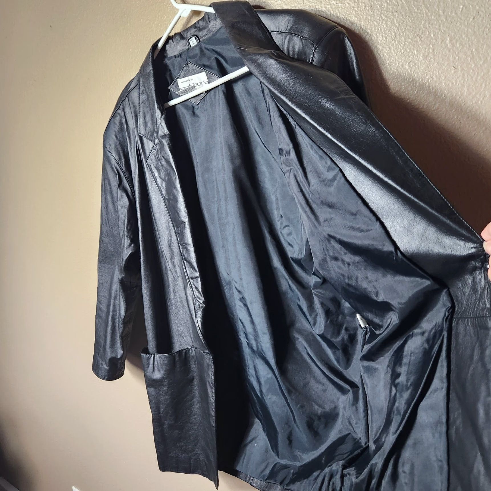 Vintage VINTAGE Tibor Blazer 90s Black Leather One Button -Size 10 Womens Jacket Size L / US 10 / IT 46 - 5 Thumbnail
