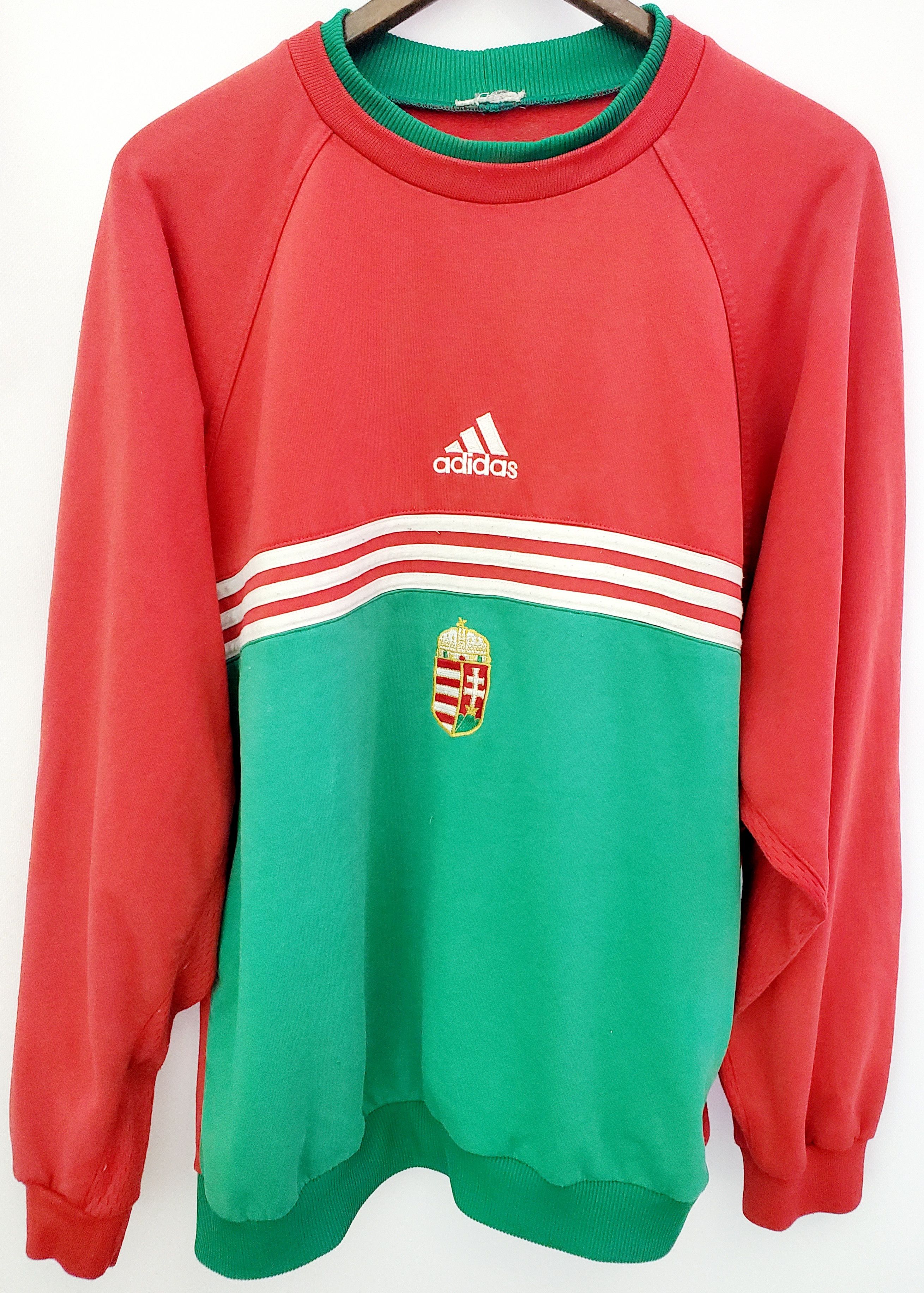 Adidas × Vintage Vintage 90's Adidas Hungary Football Sweatshirt Soccer Xl Size US XL / EU 56 / 4 - 1 Thumbnail