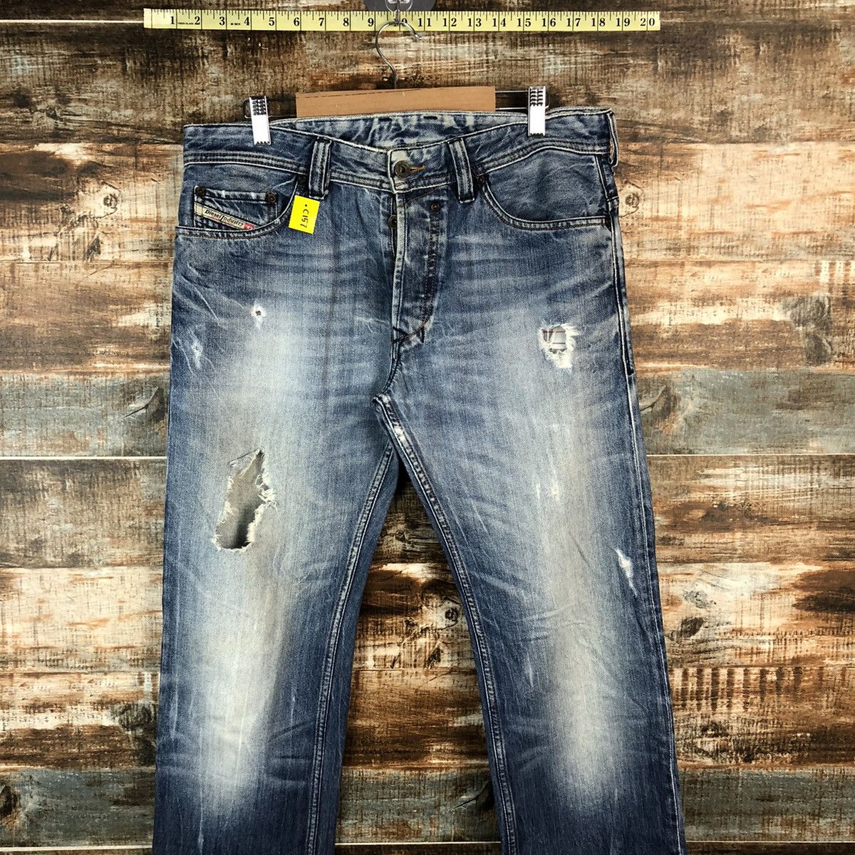Diesel DL Diesel Industries Blue Distressed Denim Pants #C157 Size US 31 - 2 Thumbnail