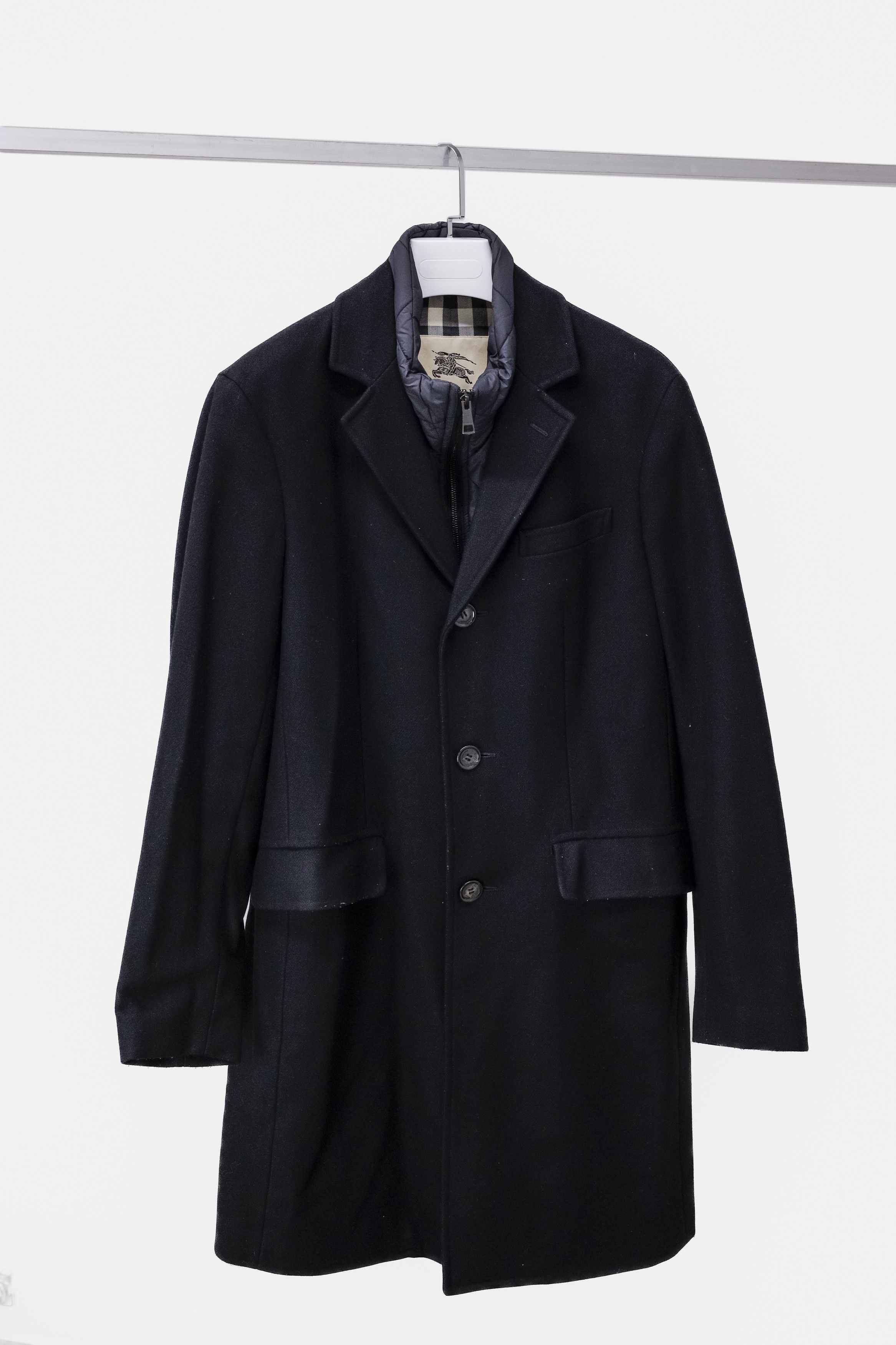 image of Burberry Black Puffer Layered Coat, Men's (Size Small)