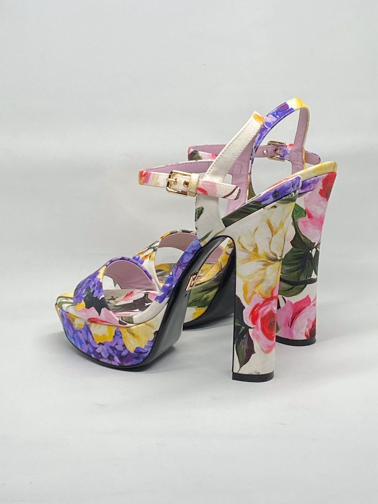 Dolce & Gabbana Dolce & Gabbana floral gabardine platform sandals size 38 Size US 8 / IT 38 - 8 Thumbnail