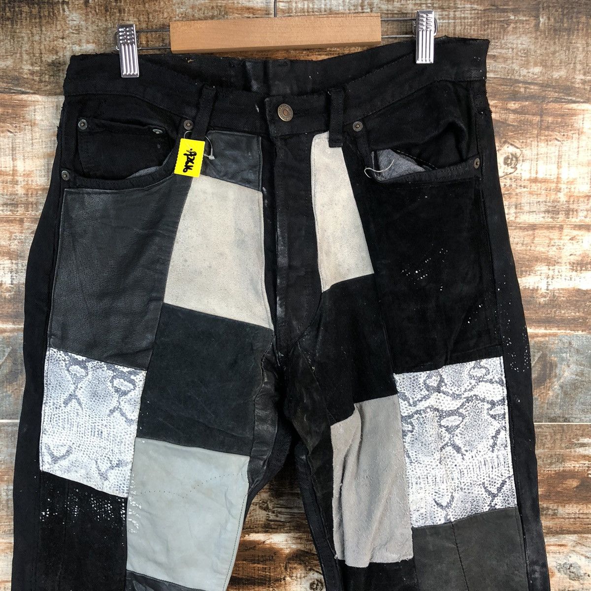 Levi's DLL Hippie Levis Black patchwork vintage Denim Pants #A2616 Size US 32 / EU 48 - 4 Thumbnail