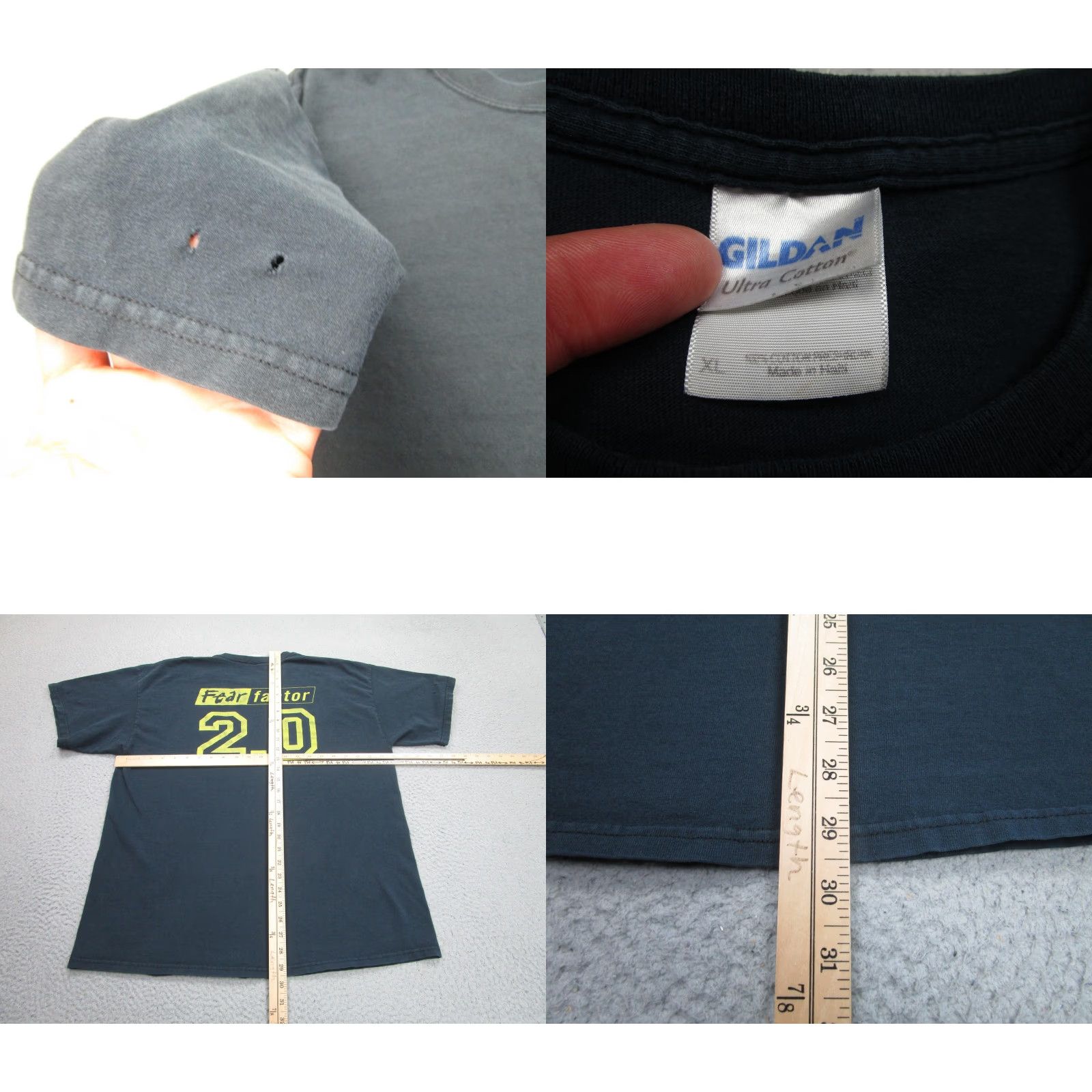 Gildan VINTAGE Fear Factor Shirt Mens XL TV Show Graphic Print Crew Neck Short Sleeve What Could Go Wrong 2.0 2.0 Fear Factor Mens XL Navy Blue? Size US XL / EU 56 / 4 - 8 Thumbnail