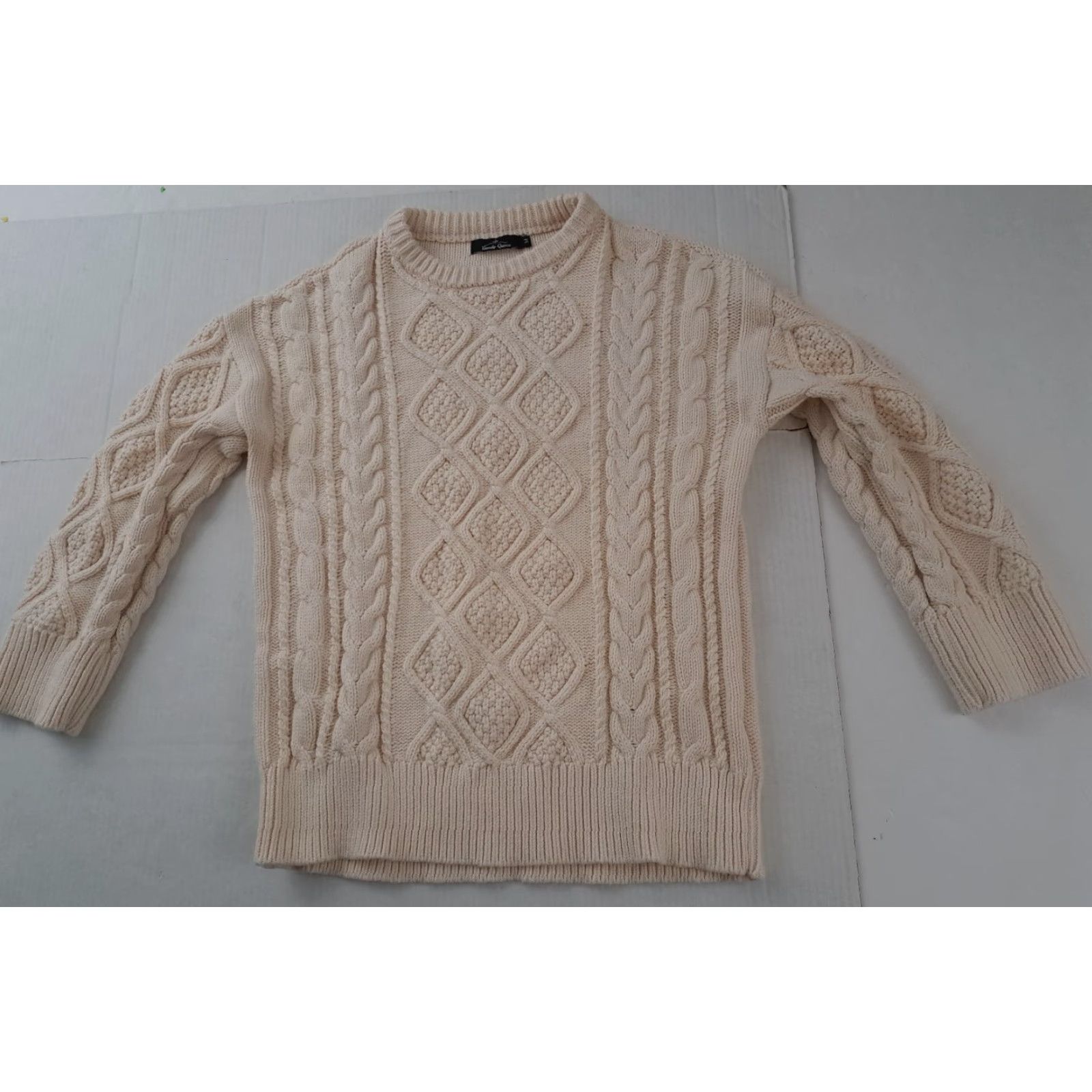Vintage VINTAGE Cable Knit White Woman Long Sleeve Sweater Size M Pullover Winter Casual Women Trendy queen Regular Knit Cotton Blend Size M / US 6-8 / IT 42-44 - 2 Thumbnail