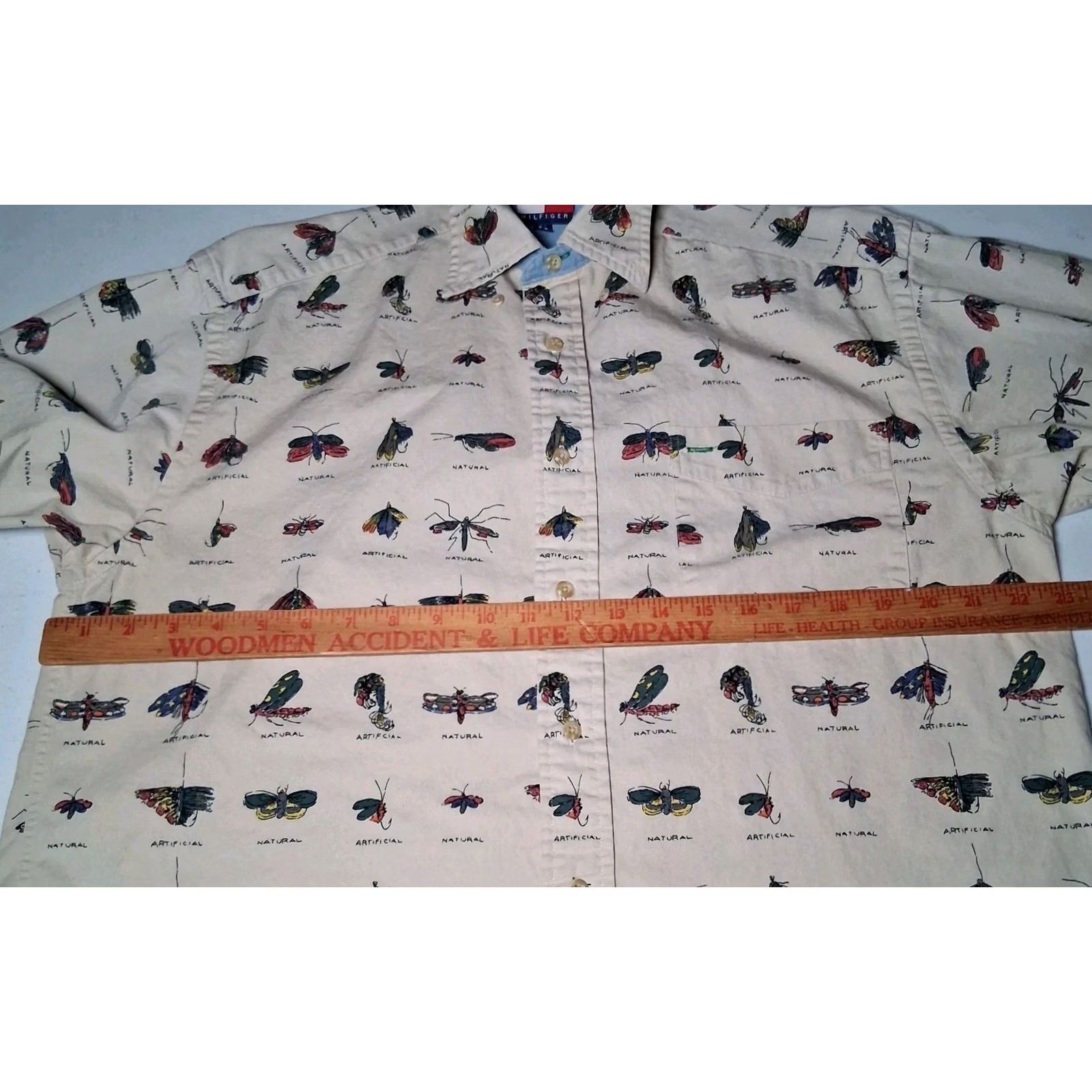 Tommy Hilfiger VINTAGE Tommy Hilfiger Shirt Men Small Fly Fishing Lures Fisherman Outdoors Fish Button-Down Collared Long Sleeve Beige Cotton Size US S / EU 44-46 / 1 - 4 Thumbnail