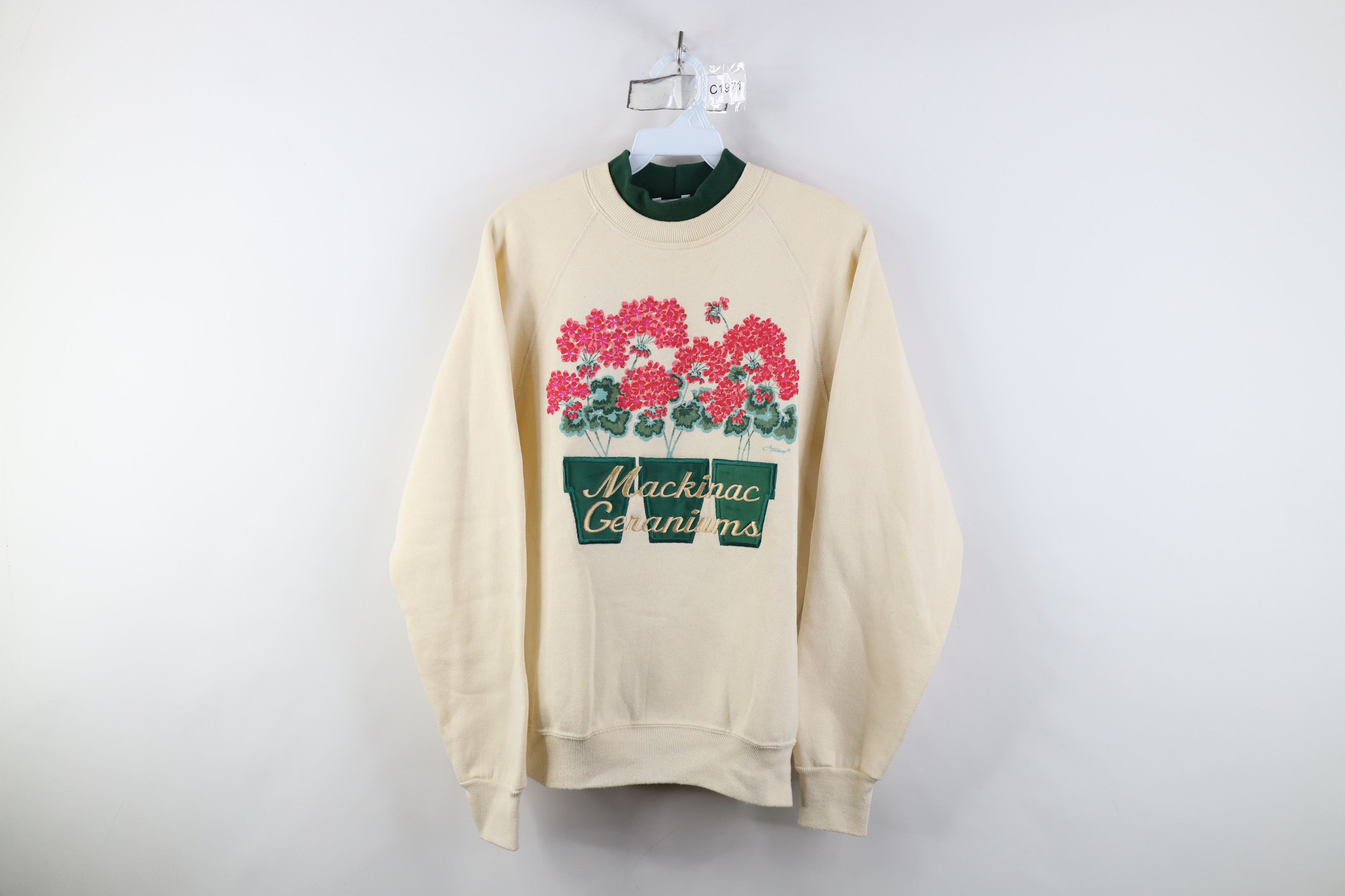 Vintage Vintage 90s Streetwear Geraniums Flower Sweatshirt USA Size M / US 6-8 / IT 42-44 - 1 Thumbnail