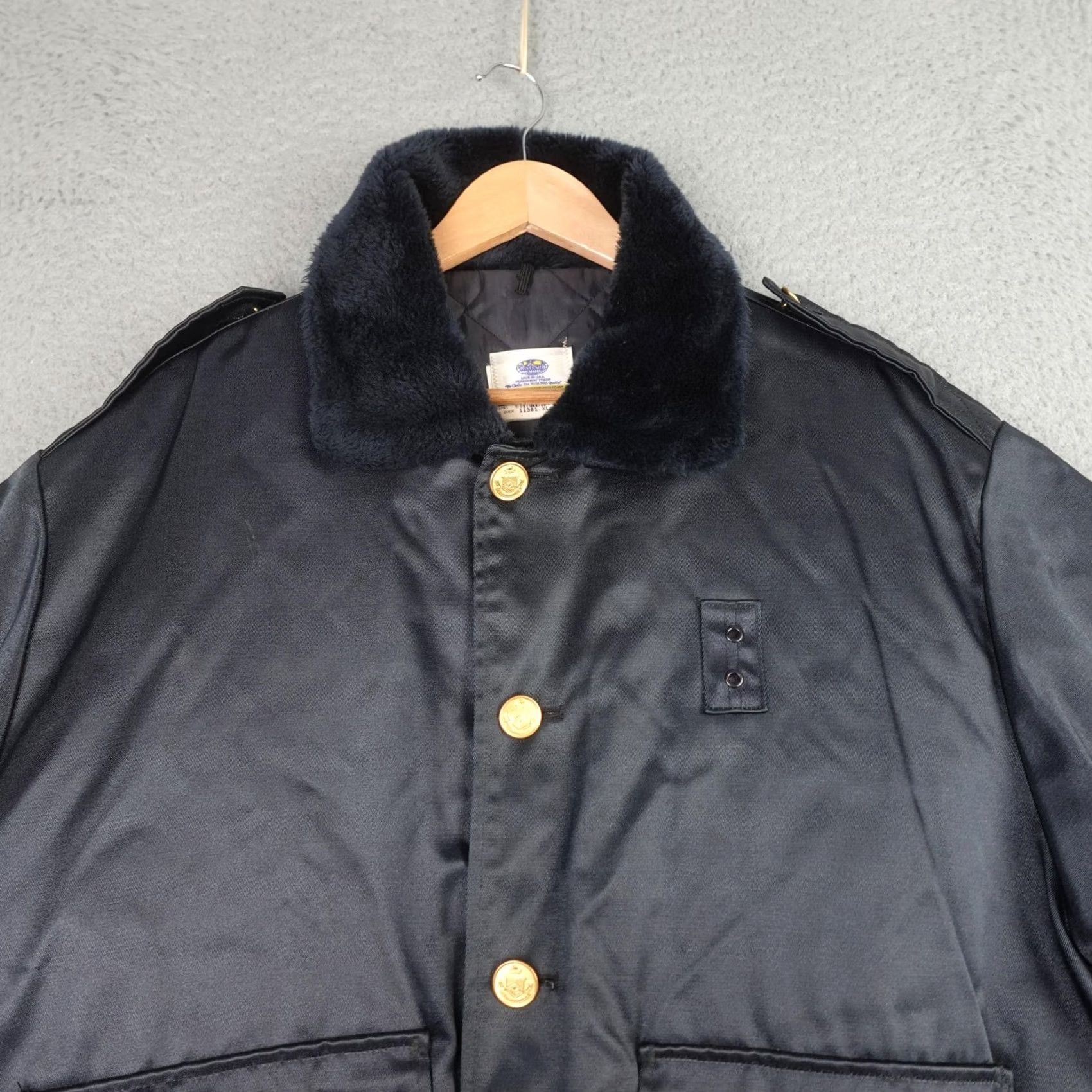Vintage VINTAGE Riverside Bomber Jacket Mens XL Black Faux Fur Collar USA Uniform Jacket Size US XL / EU 56 / 4 - 4 Thumbnail