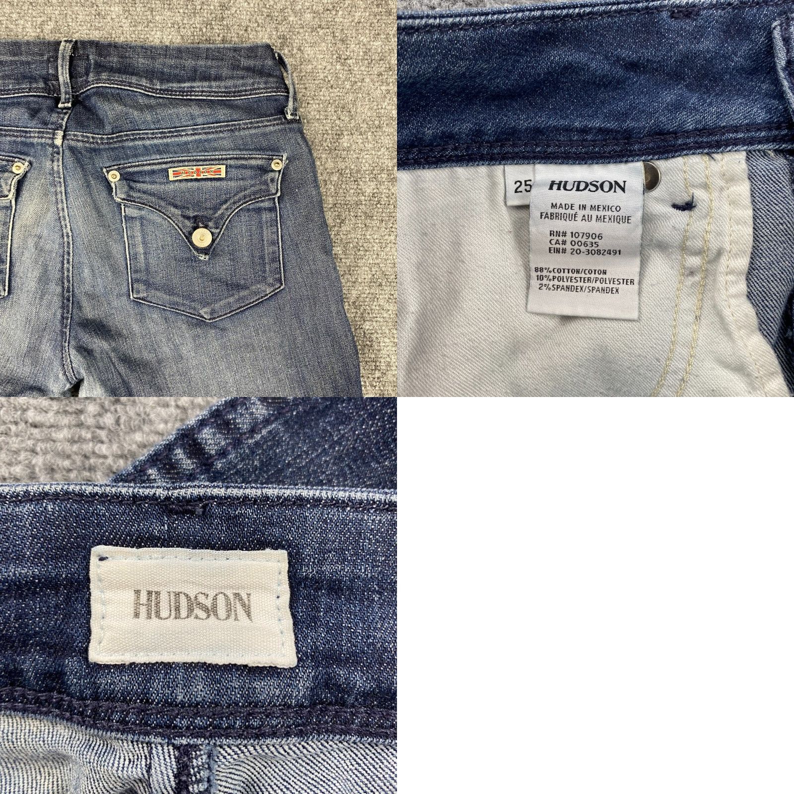 Hudson Hudson Jeans Womens Blue Skinny Jeans Distressed Dark Wash 5-Pocket Denim Stretch Size 42" / US 20 - 8 Thumbnail